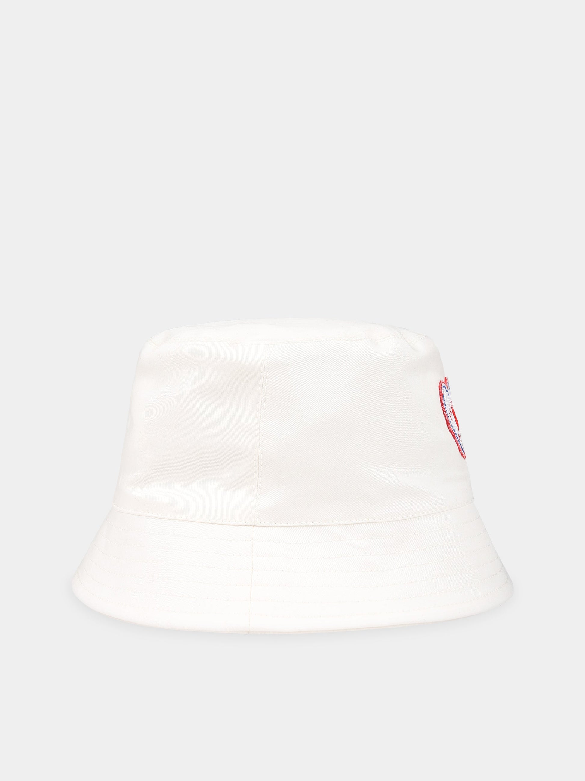 Cloche bianco per bambina con patch cuore e logo,Philosophy,PJCP29 CE234 0001