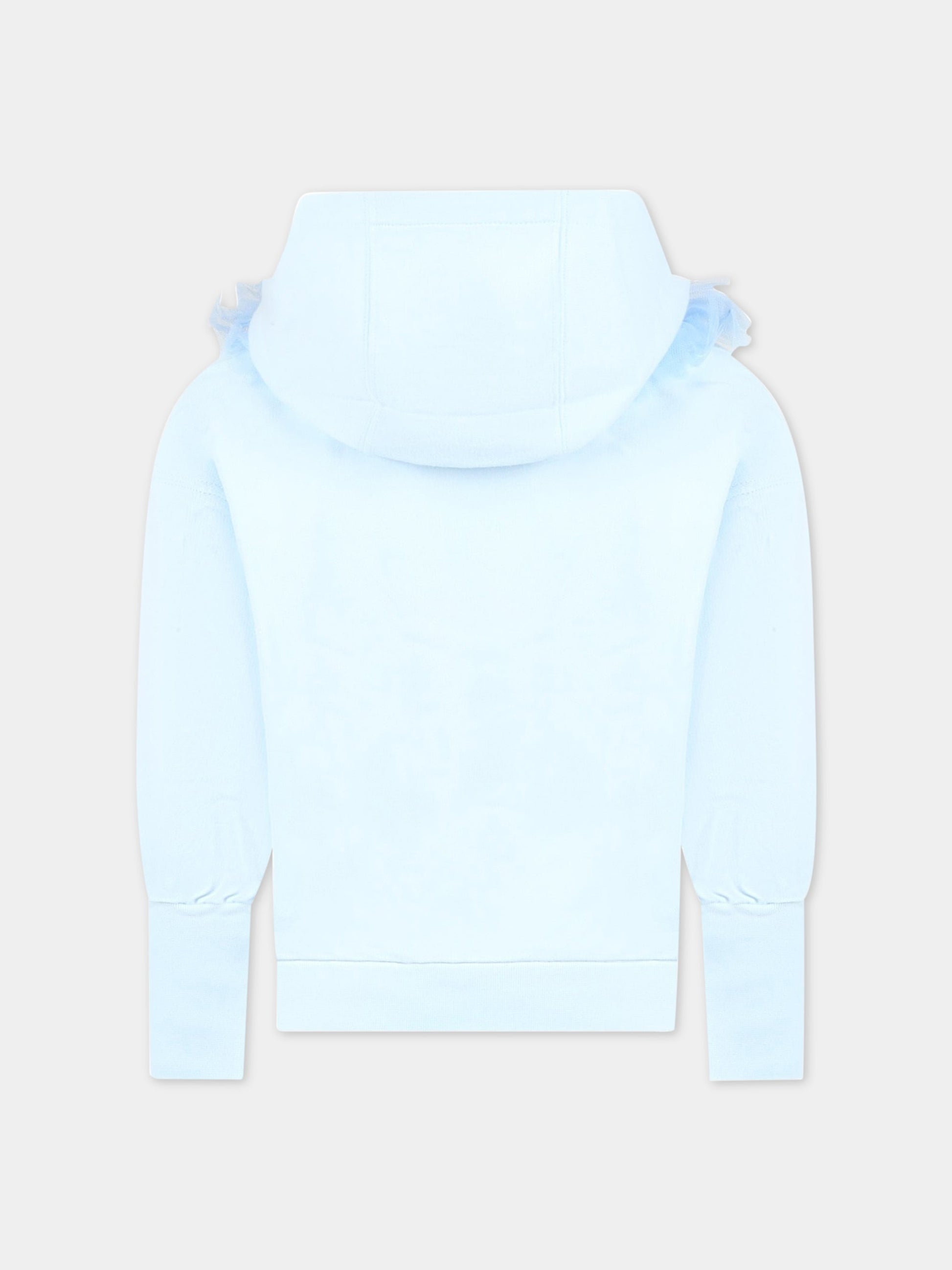 Felpa celeste con cappuccio per bambina,Philosophy,PJFE120 FE144 9012