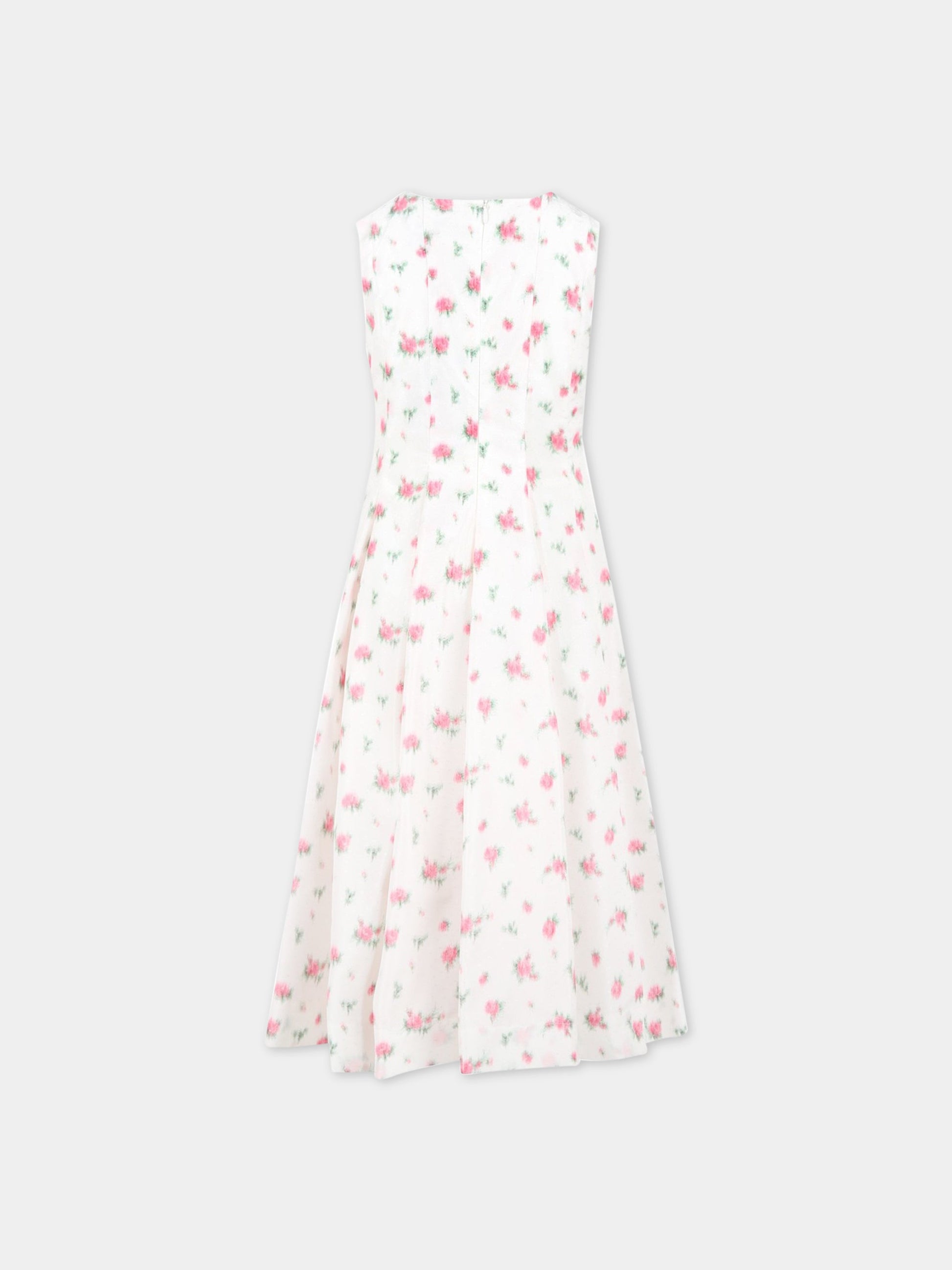 Vestito bianco per bambina con stampa floreale,Philosophy,PJAB242 TF37 0010