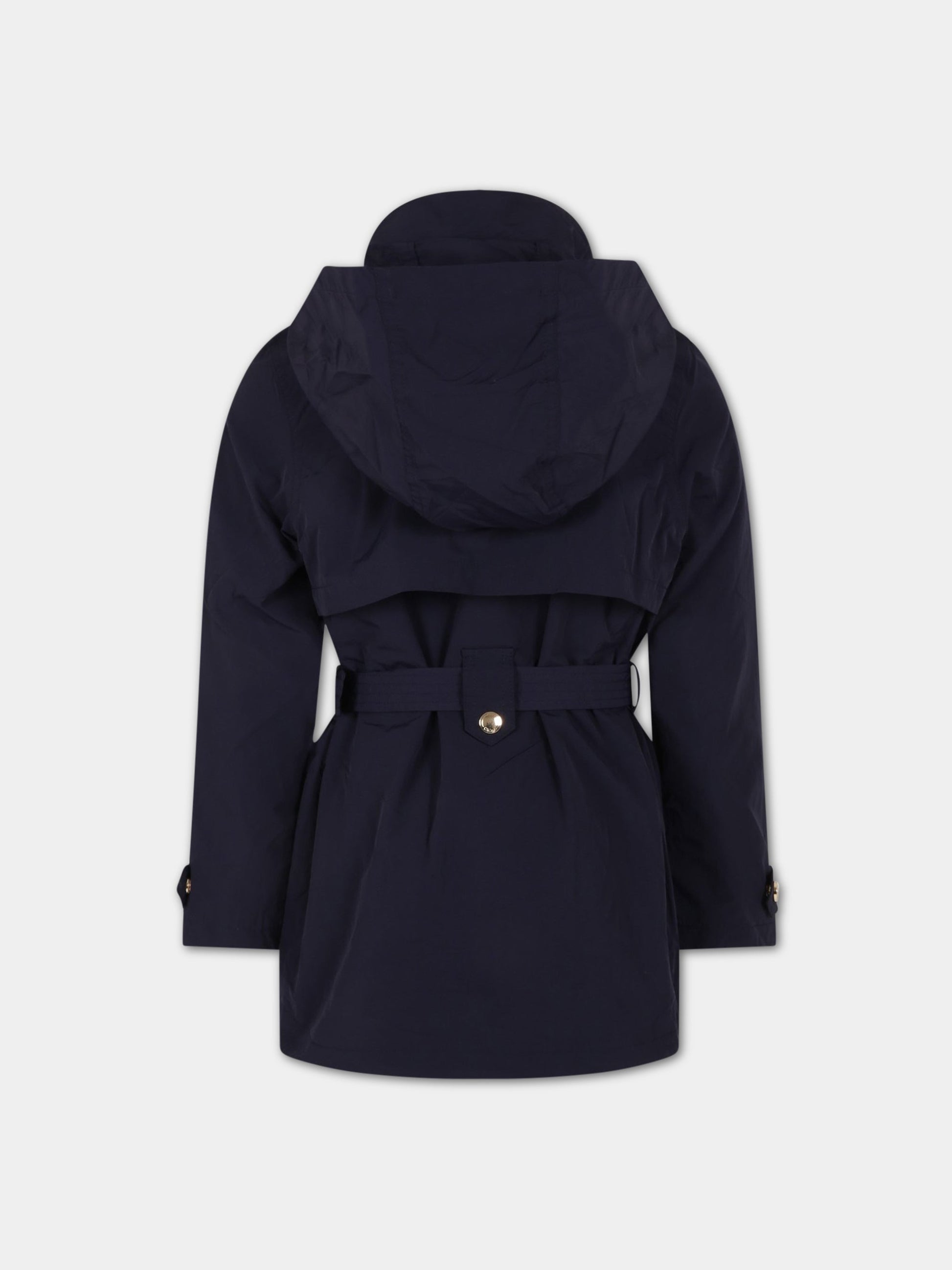 Parka blu per bambina con logo,Chloé Kids,C16433 859