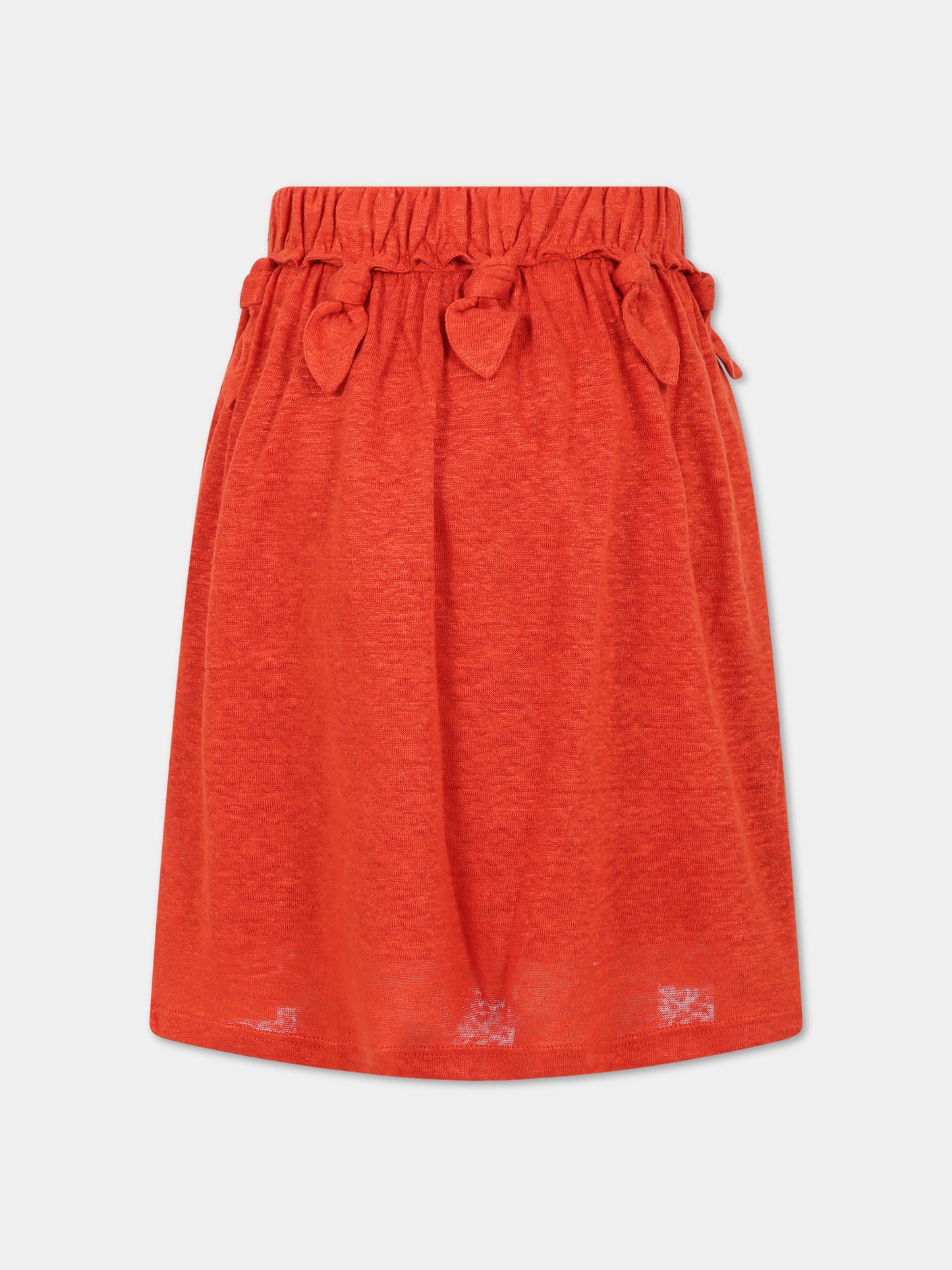 Gonna arancione per bambina con nodi,Chloé Kids,C13284 421
