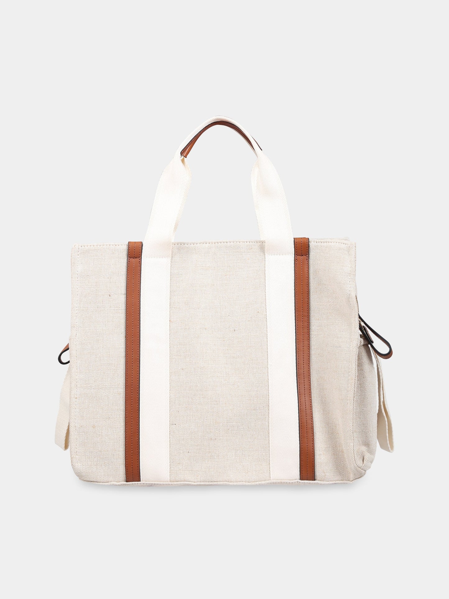 Borsa-mamma avorio per neonati con logo,Chloé Kids,C90393 Z40