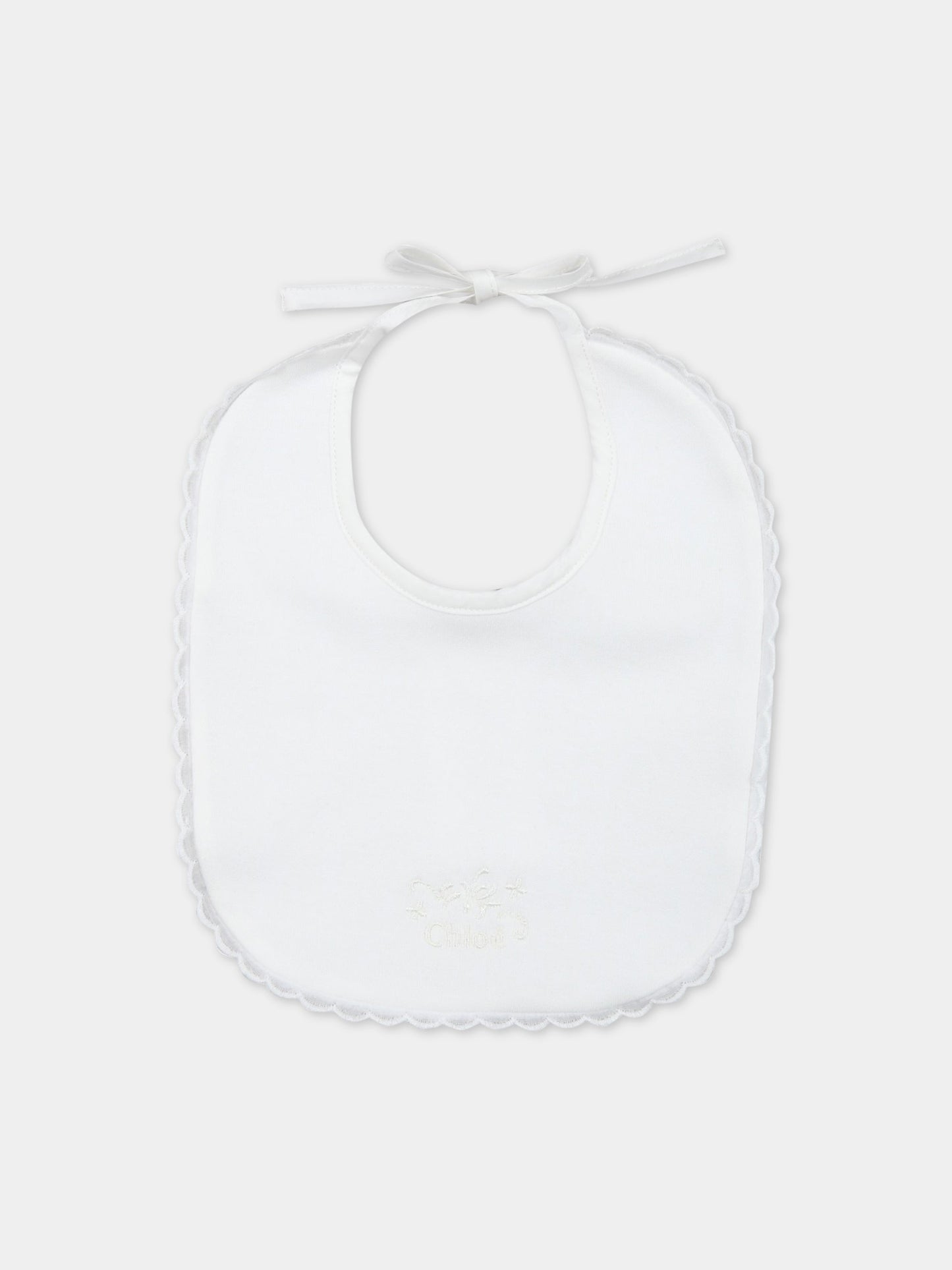 Set bianco per neonata con logo,Chloé Kids,C97302 117