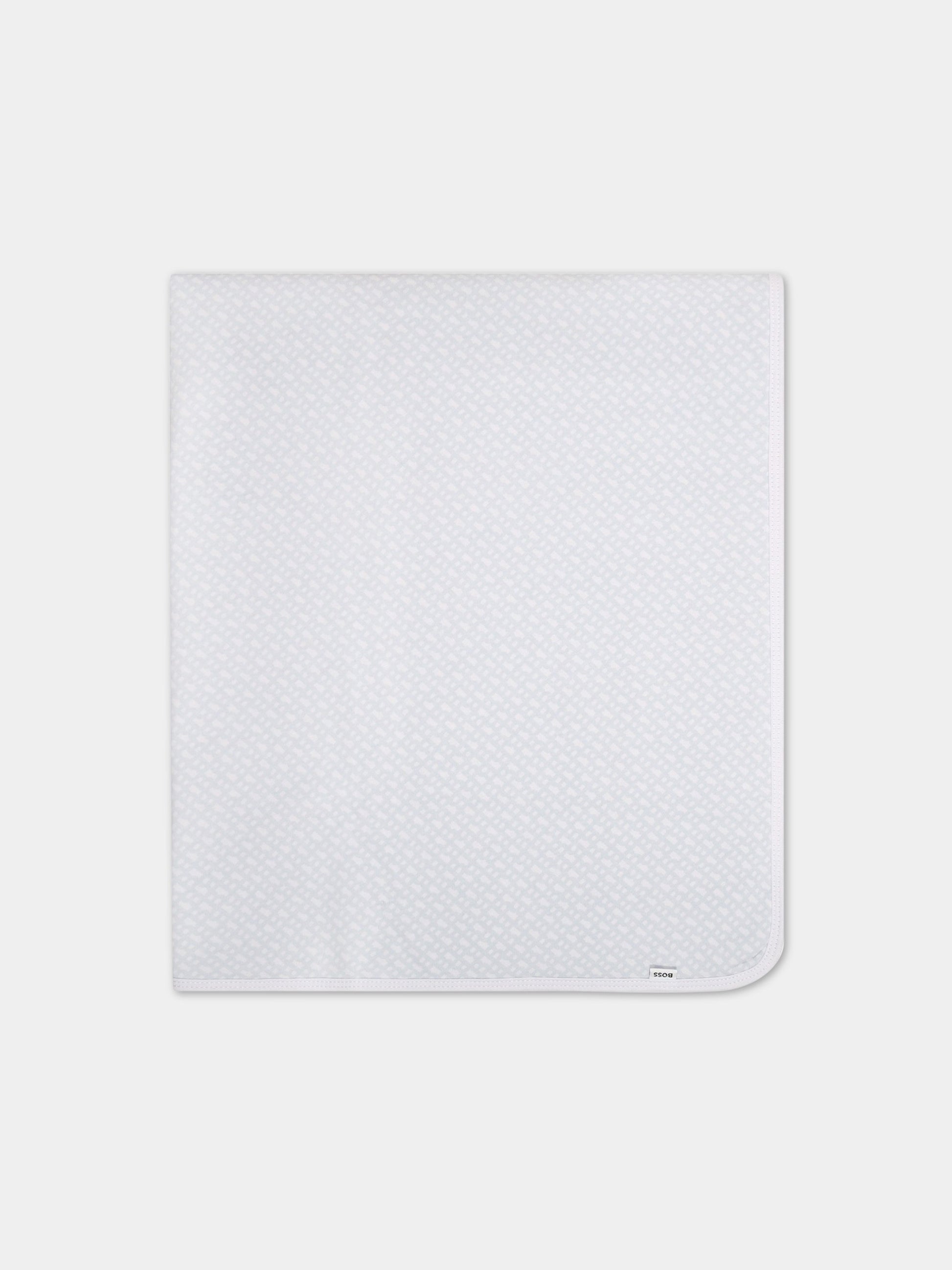 Coperta celeste per neonato con logo,Boss,J90317 771