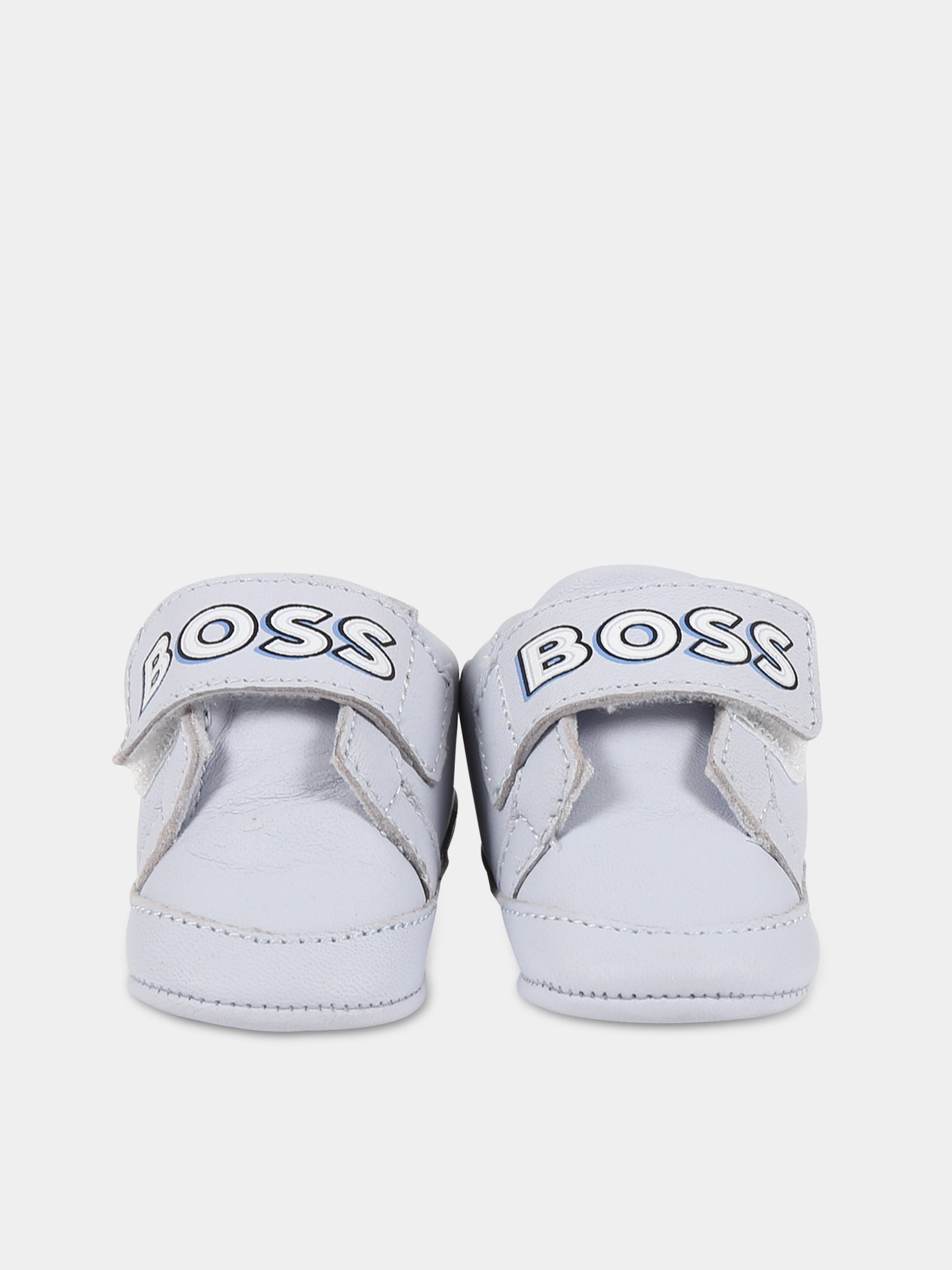 Sneakers celeste per neonato con scritta  Boss ,Boss,J99126 771