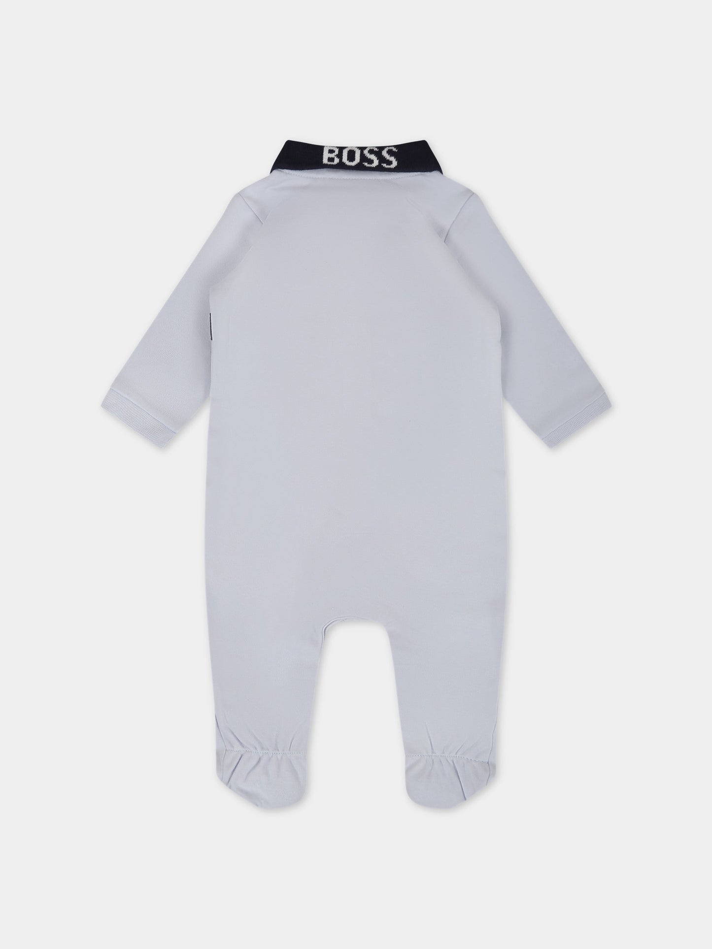 Pagliaccetto celeste per neonato con logo,Boss,J97203 771
