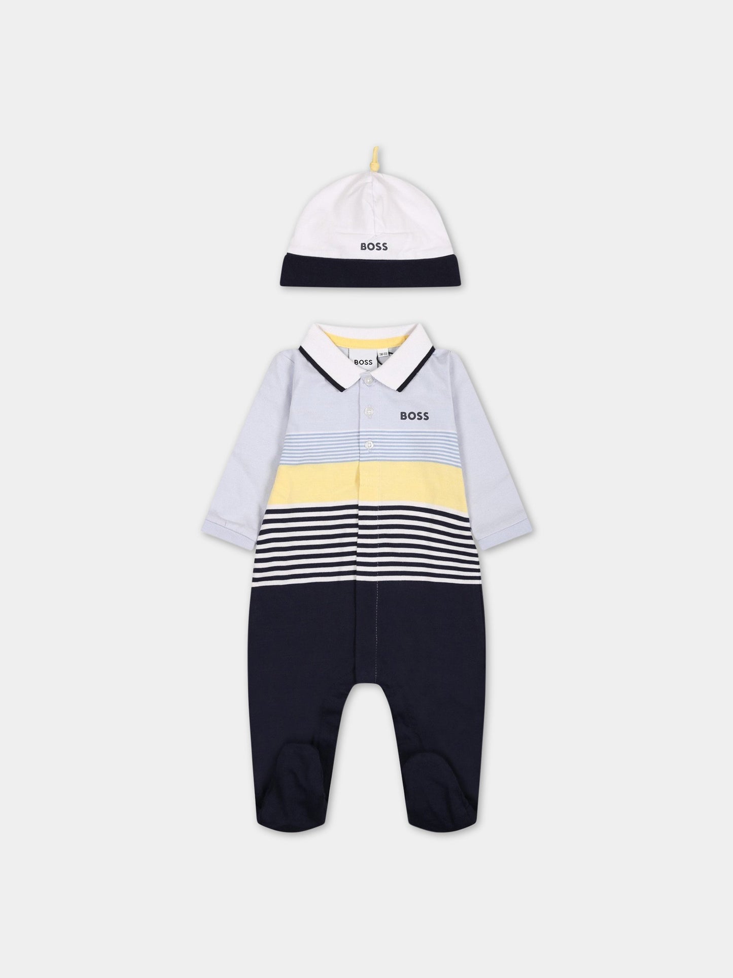 Multicolor set for baby boy with logo,Boss,J98414 771