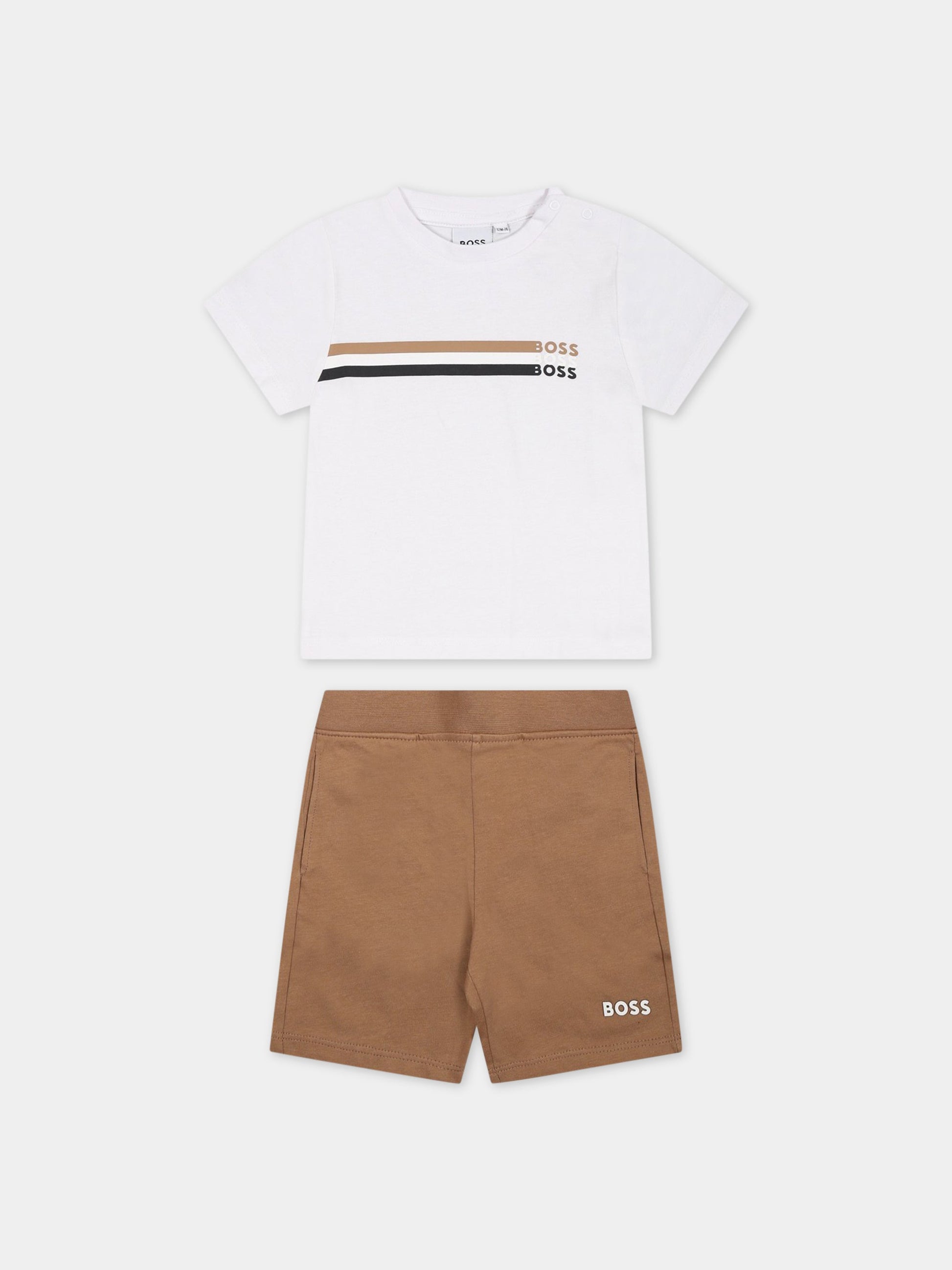 Completo multicolor per neonato con logo,Boss,J08080 10P