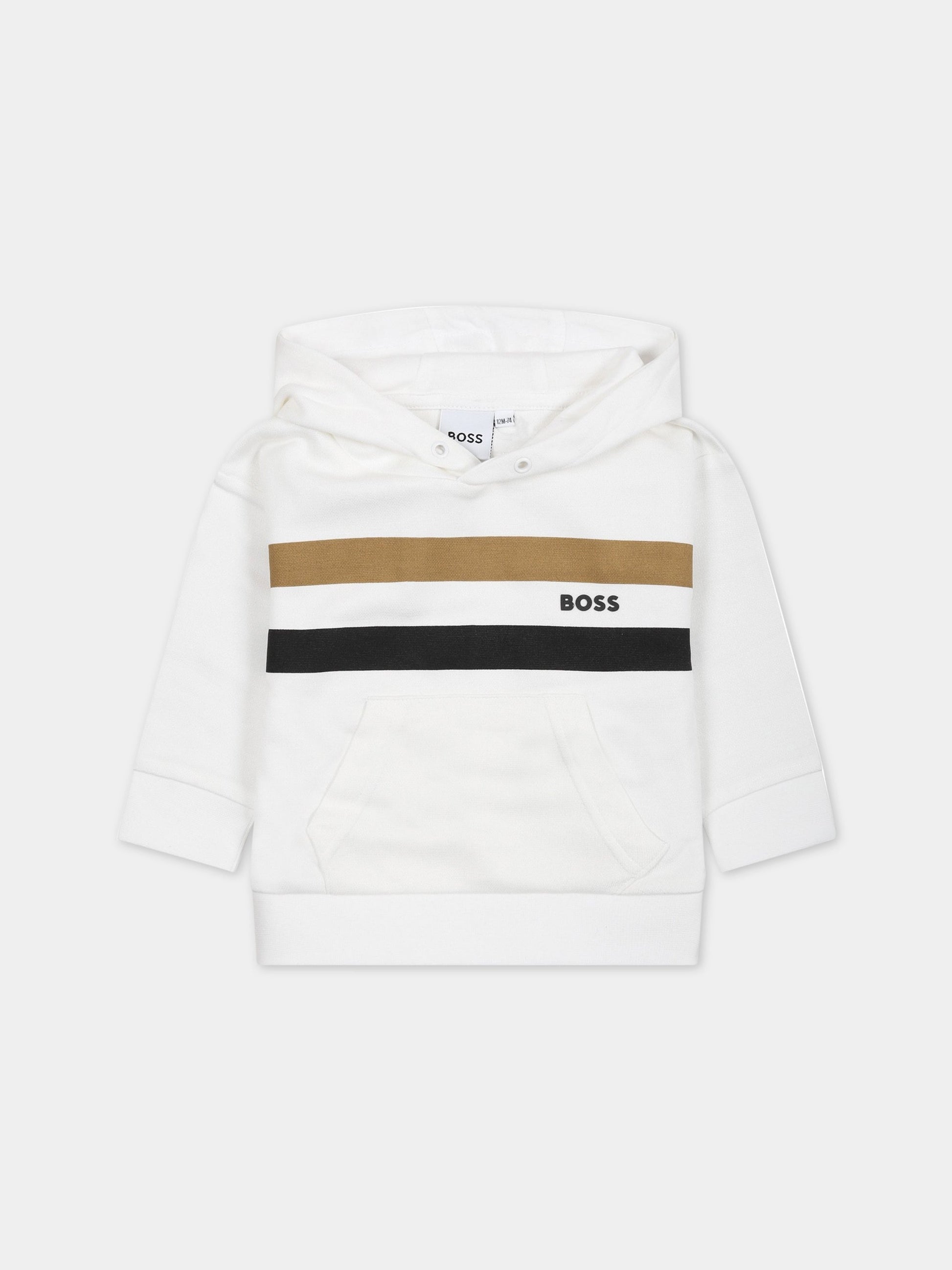 Felapa bianca per neonato con logo,Boss,J05998 10P