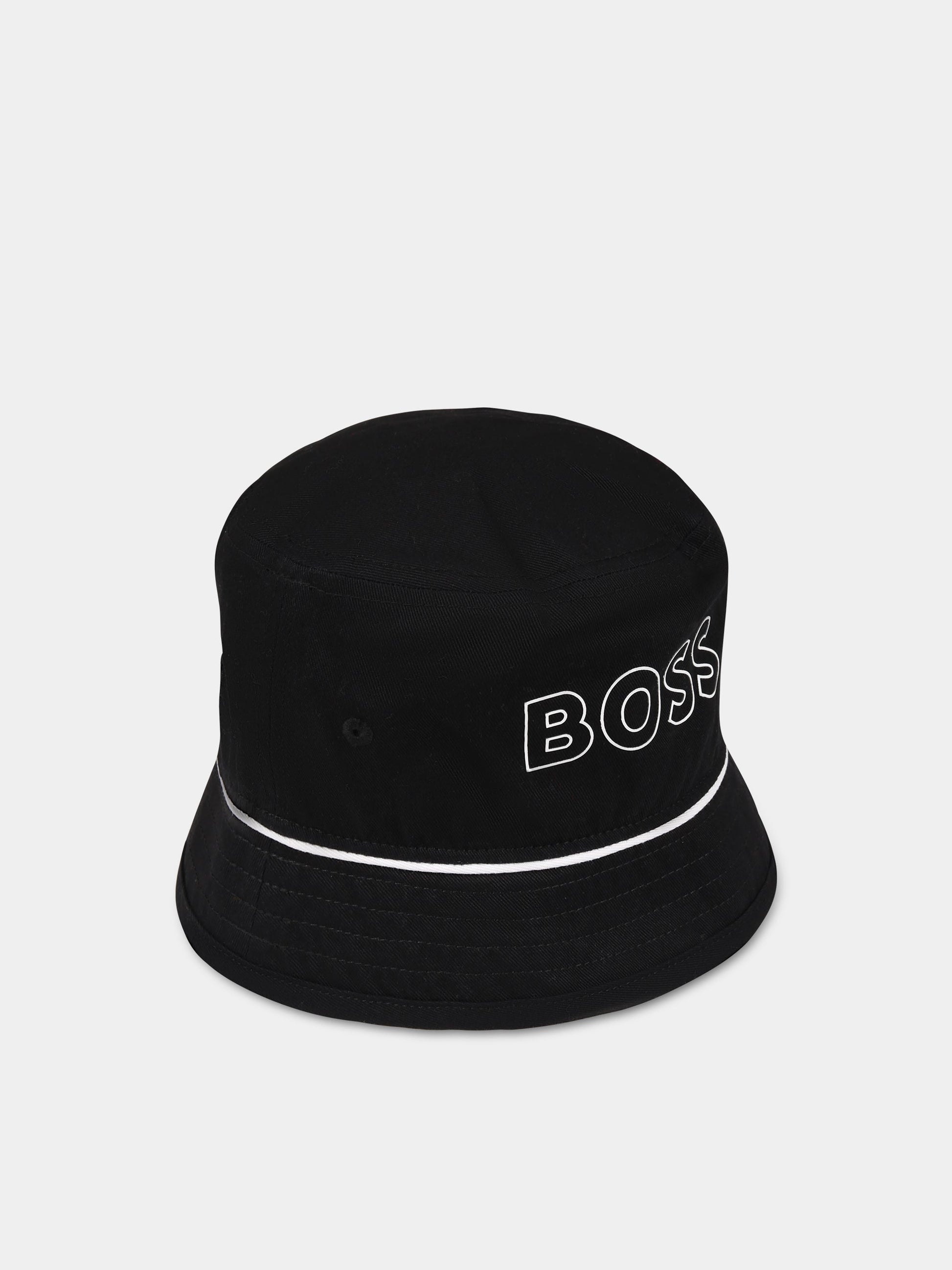 Cloche nera per neonato con logo,Boss,J01143 09B