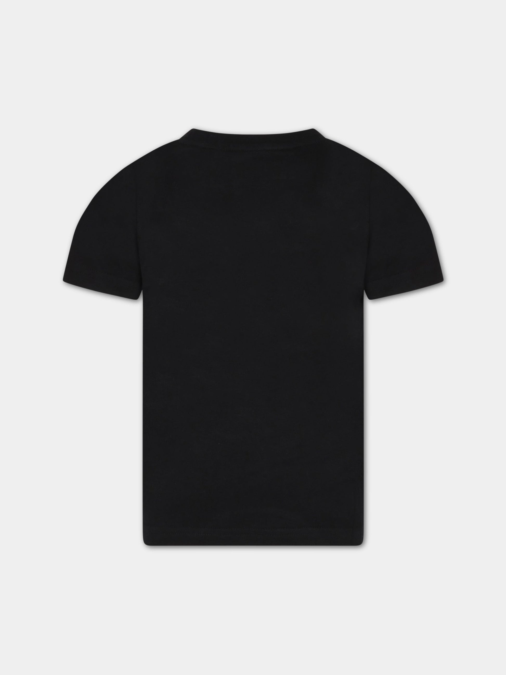 T-shirt nera per bambino con logo bianco,Timberland,T25T77 09B