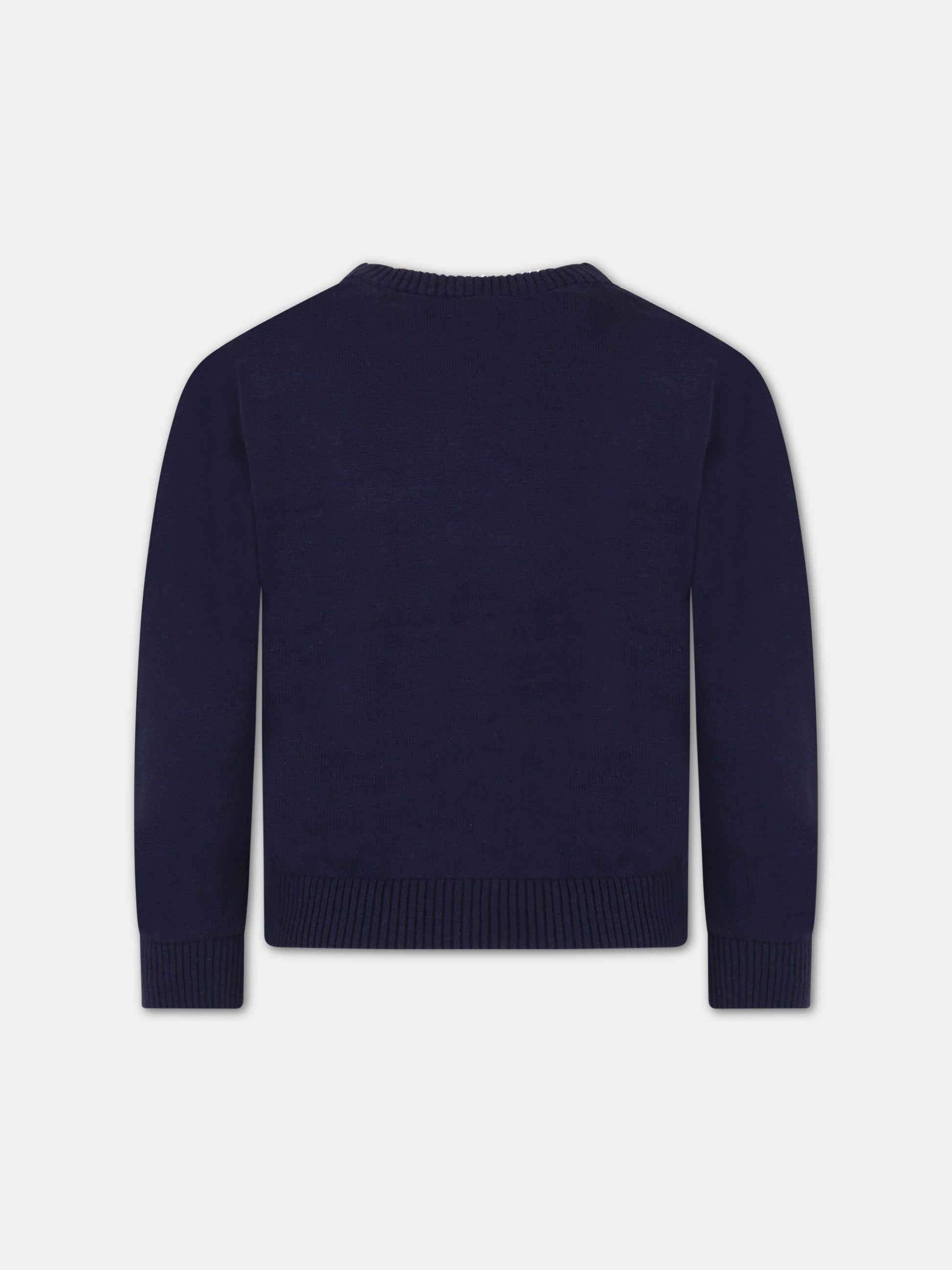 Maglione blu per bambino con logo bianco,Timberland,T25U05 85T