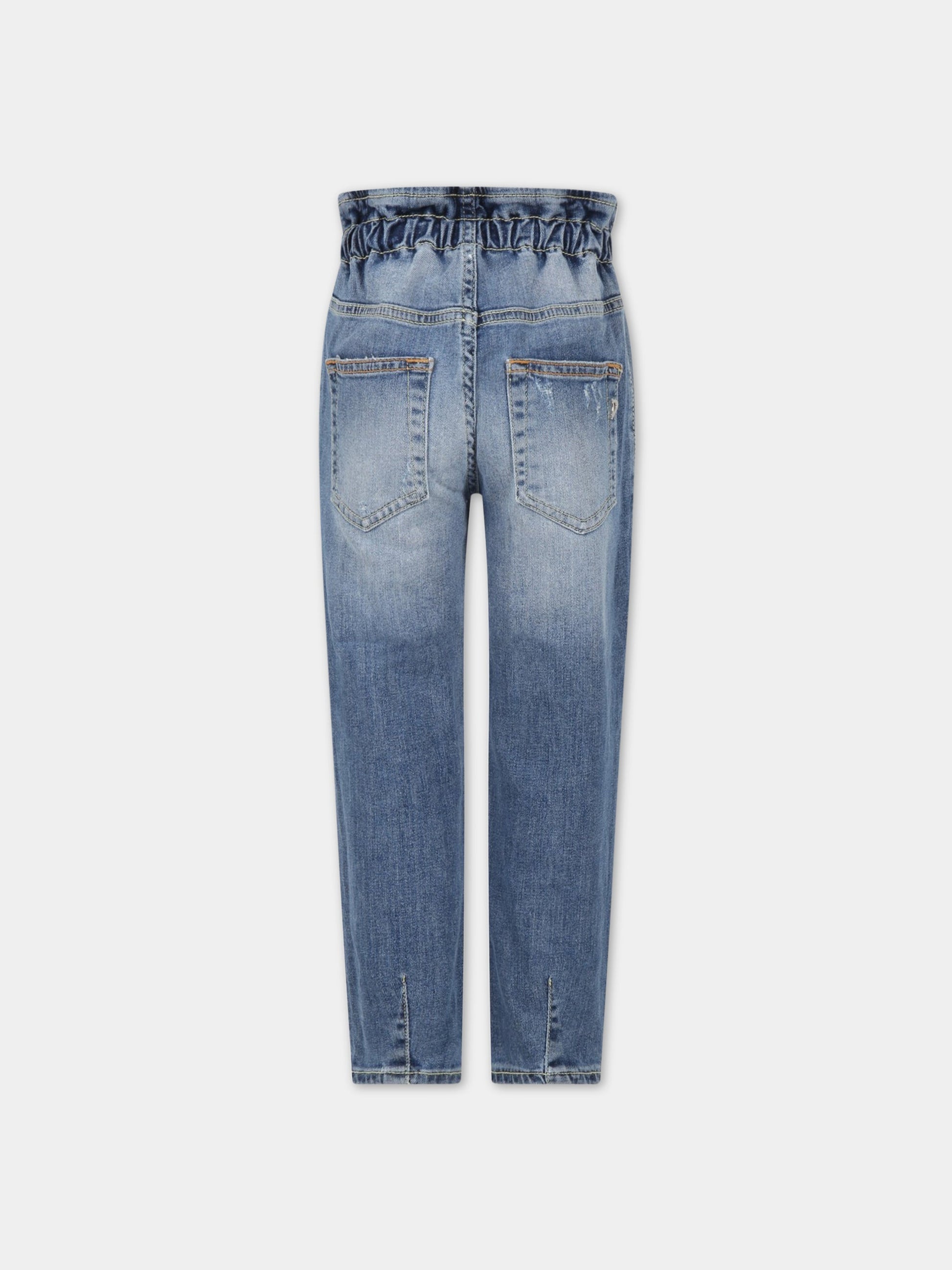 Jeans blu per bambina con finti strappi,Dondup Kids,DFPA221C DS041 4016