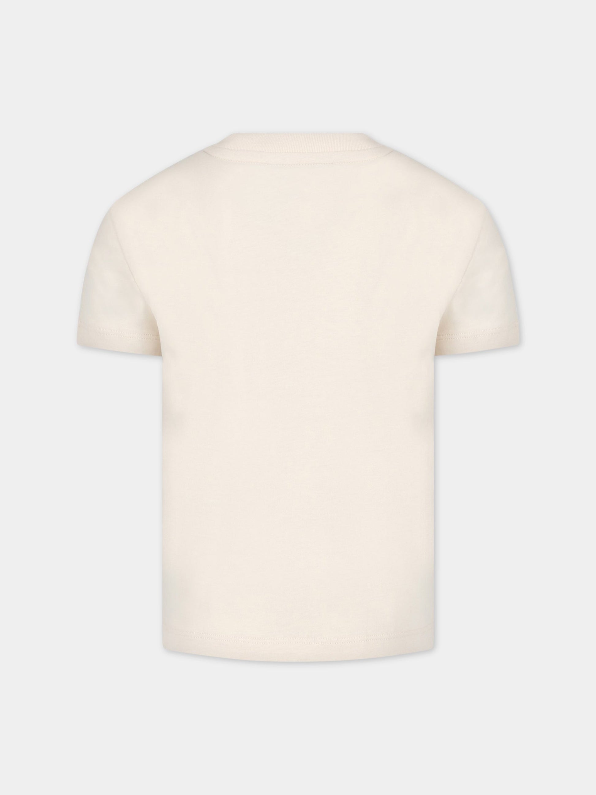 T-shirt avorio per bambino con logo,Dondup Kids,DMTS106C JF65 6007