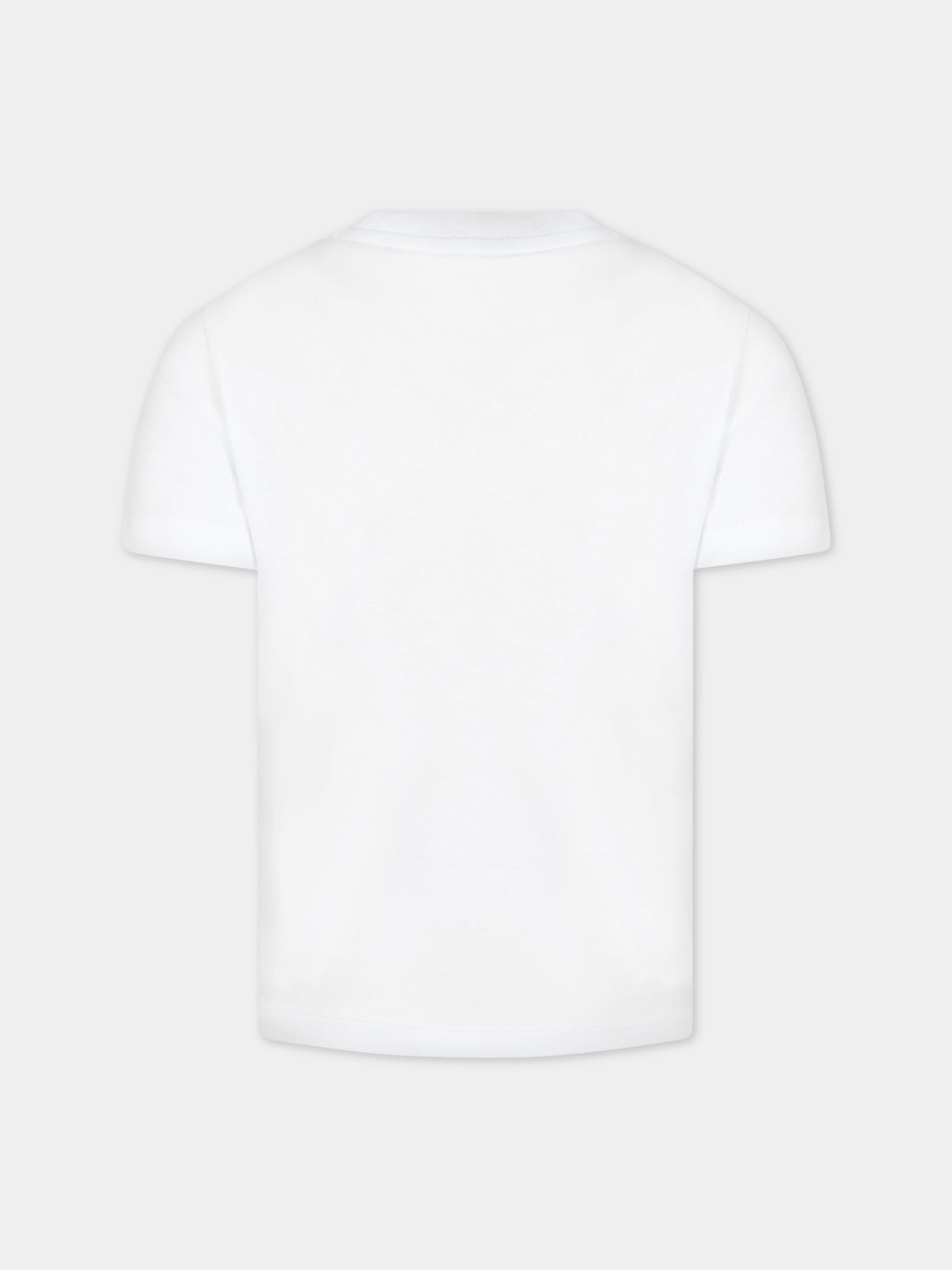 T-shirt bianca per bambino con logo,Dondup Kids,DMTS106C JF65 B006