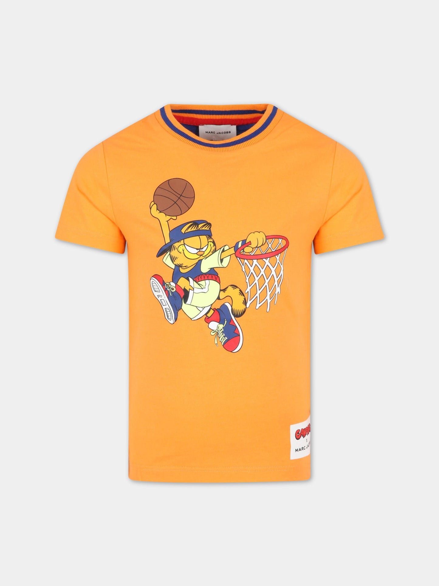 T-shirt arancione per bamabini con Garfield,Little Marc Jacobs,W25583 42E
