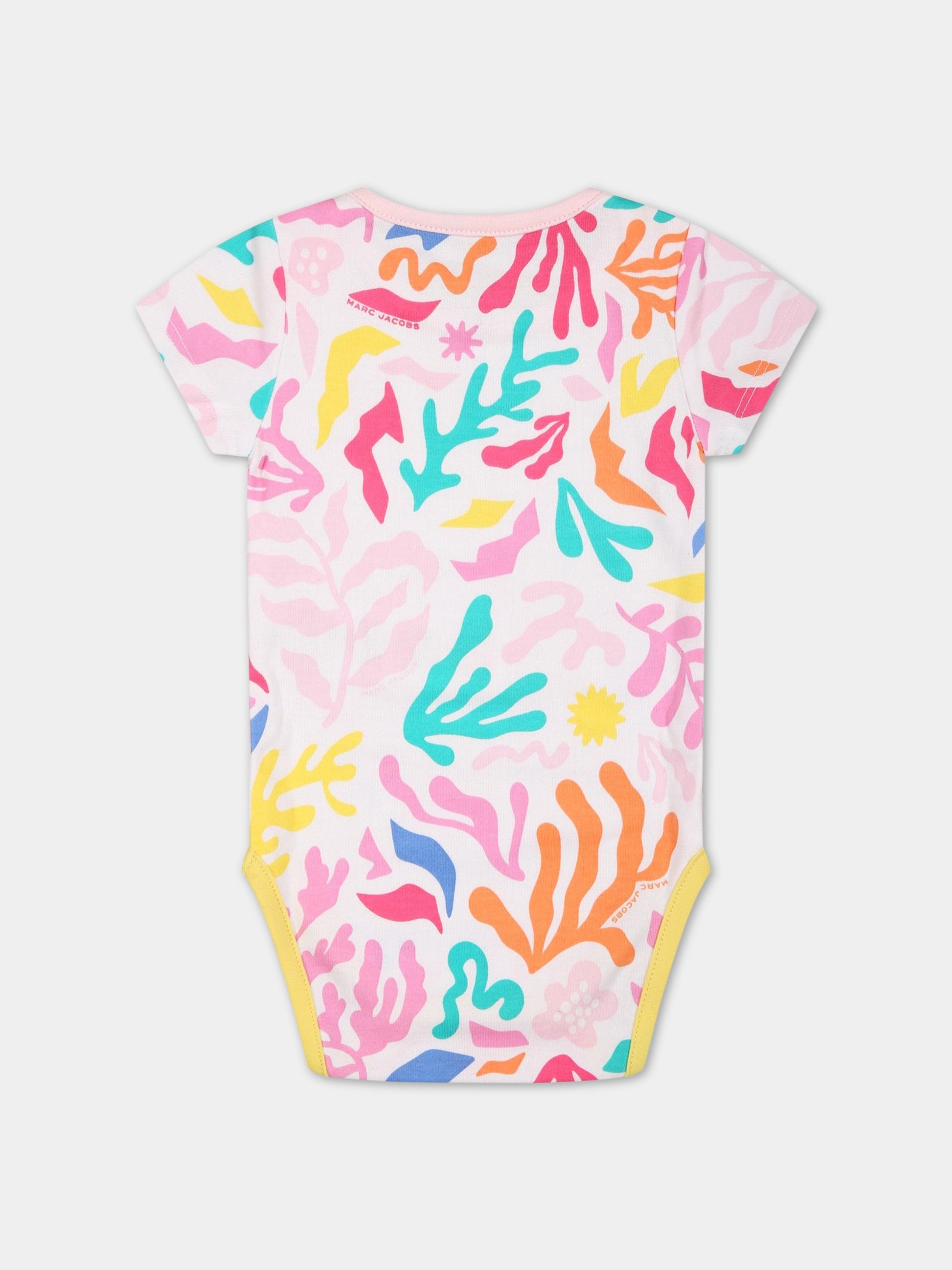 Set multicolor per neonata con stampa e logo,Little Marc Jacobs,W98158 44G