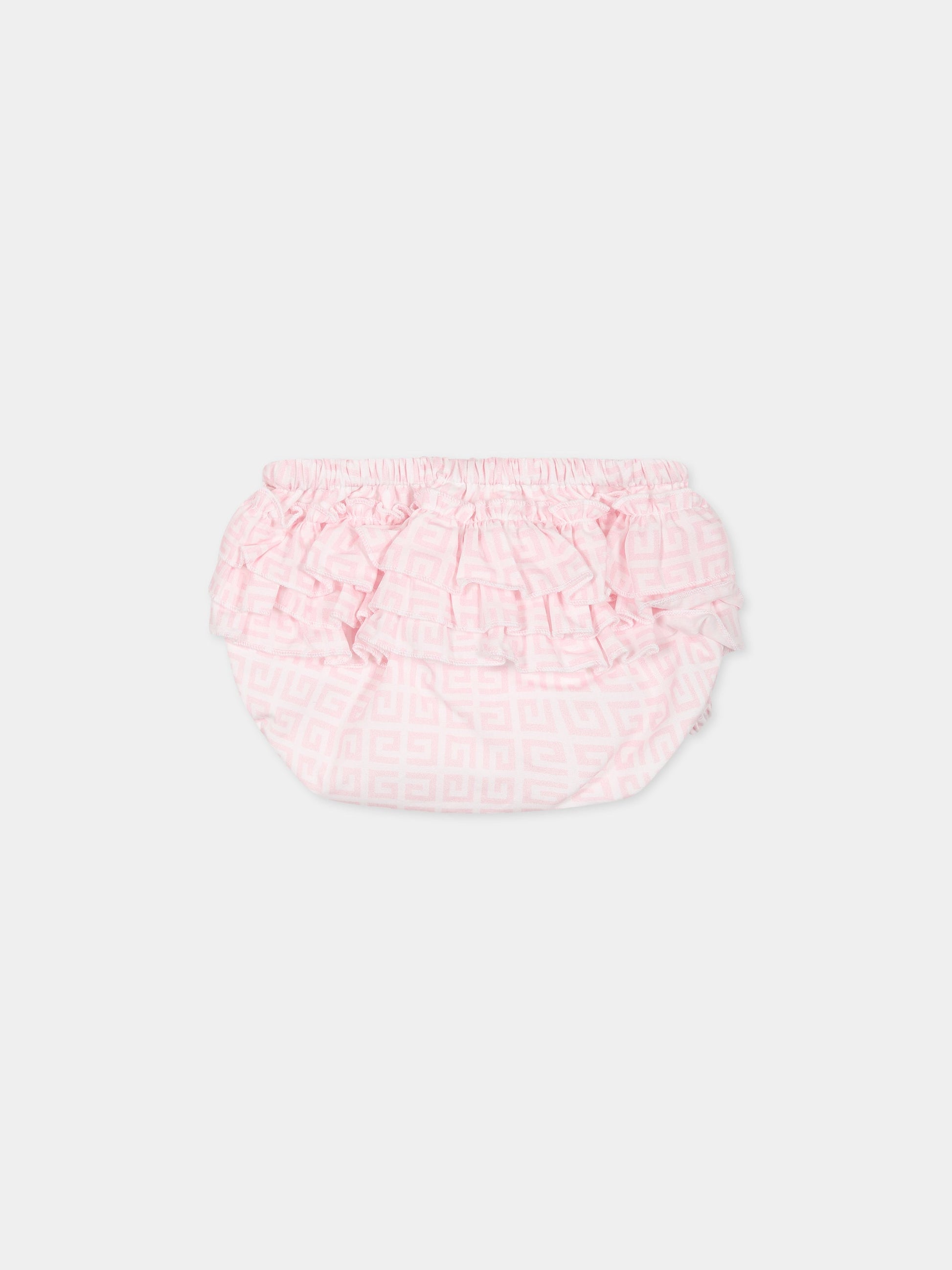 Completo rosa per neonata con motivo 4G,Givenchy Kids,H98168 44Z