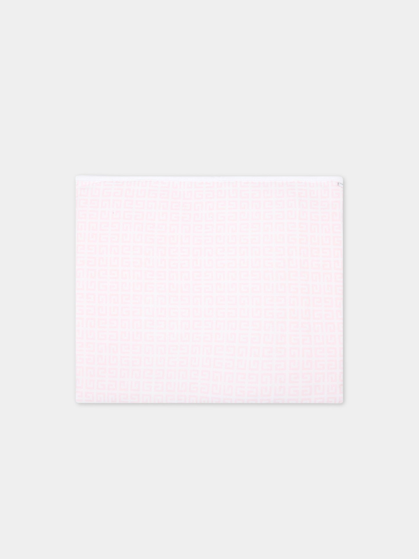 Coperta rosa per neonato con logo bianco,Givenchy Kids,H90163 44Z
