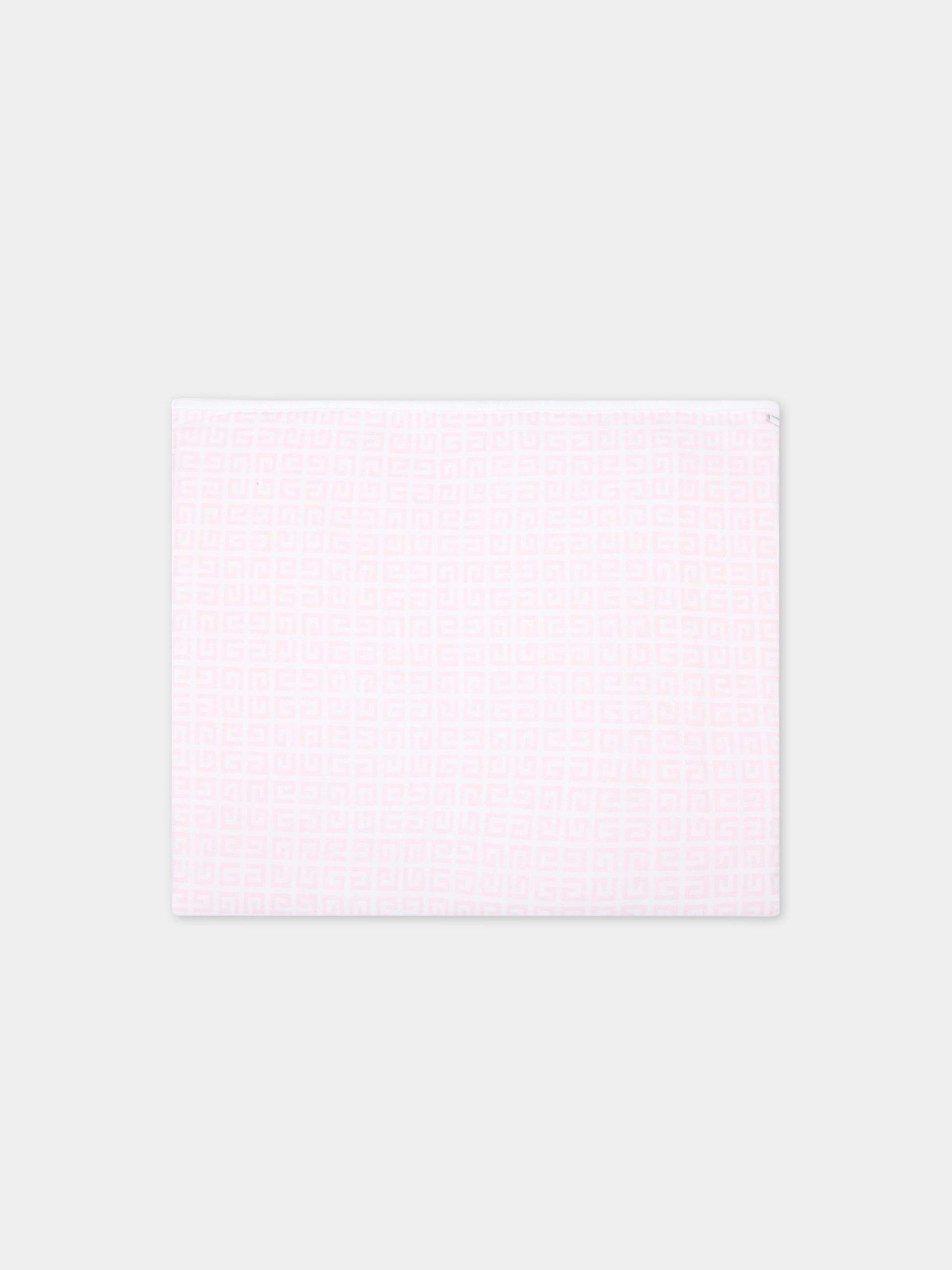 Coperta rosa per neonato con logo bianco,Givenchy Kids,H90163 44Z