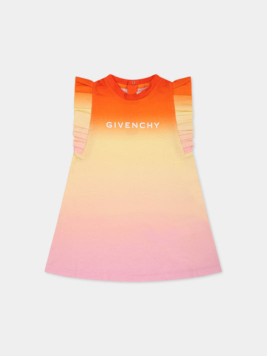Vestito multicolor per neonata con logo,Givenchy Kids,H02101 Z40