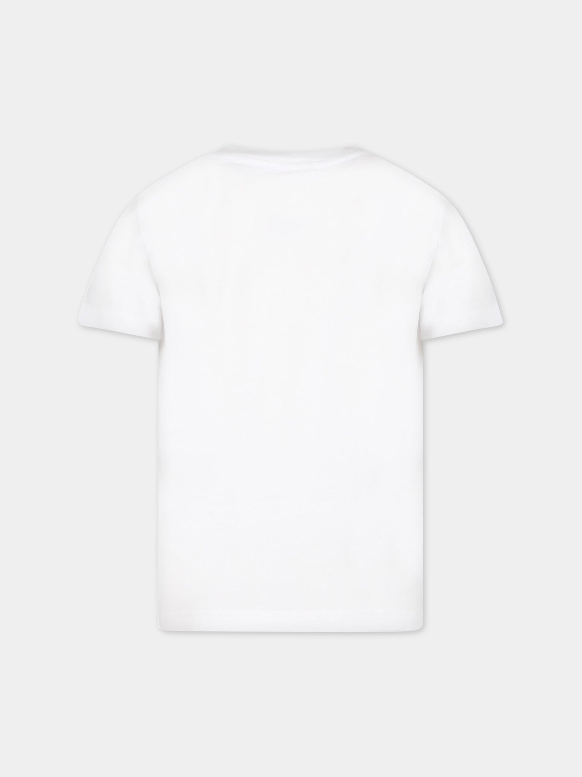 T-shirt bianca per bambino con logo multicolor,Givenchy Kids,H25413 10P