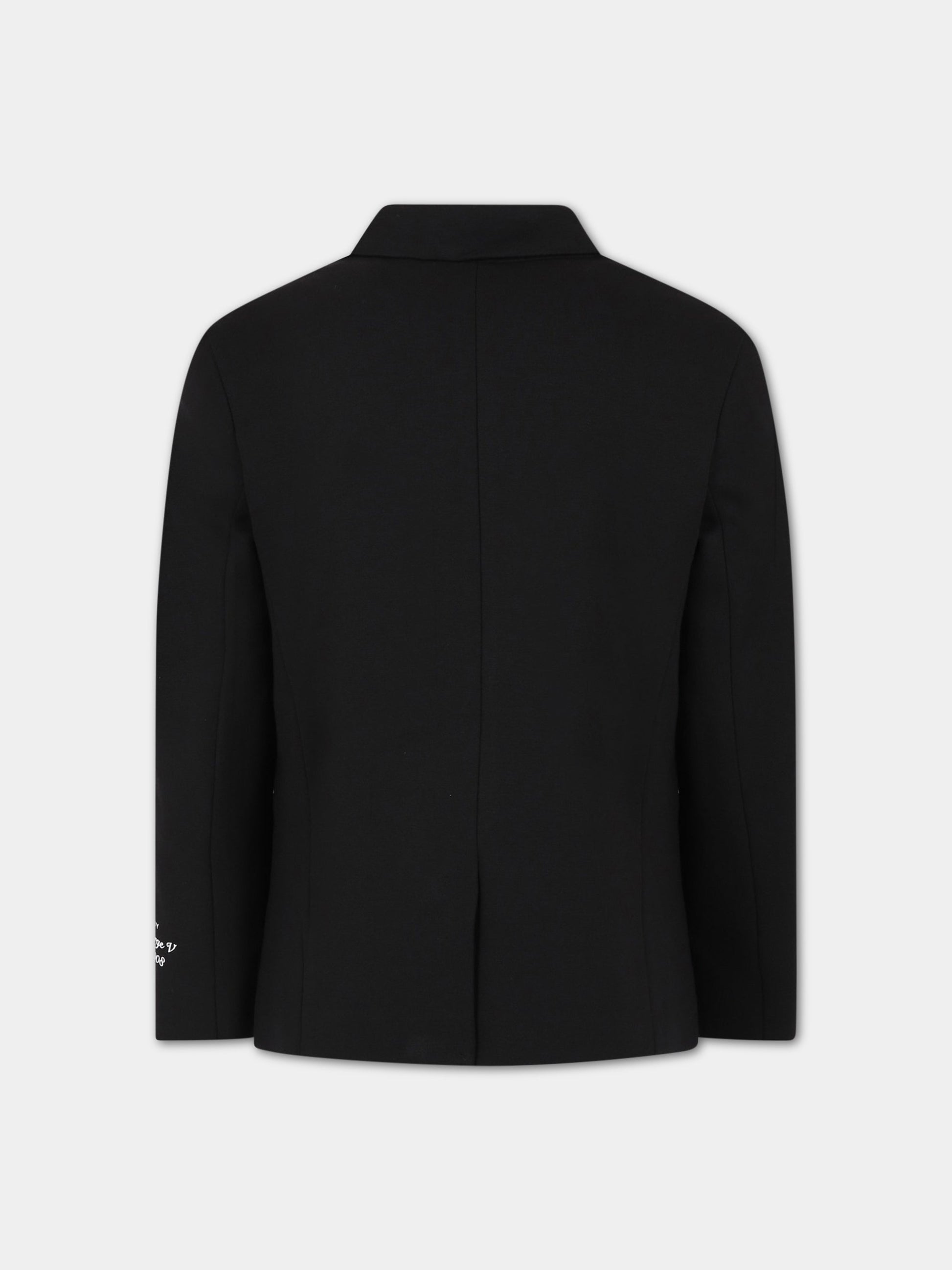 Giacca nera per bambino con monogramma,Givenchy Kids,H26126 09B