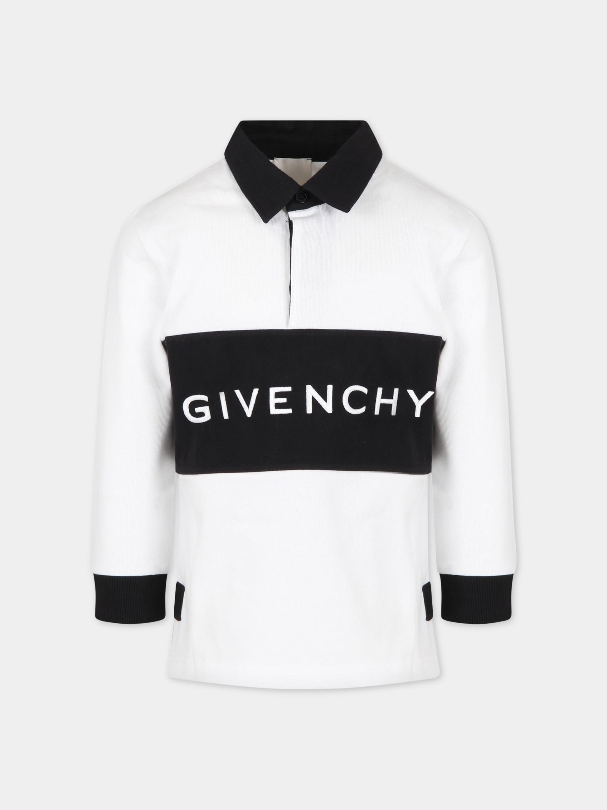 Polo bianca per bambino con logo,Givenchy Kids,H25420 10P