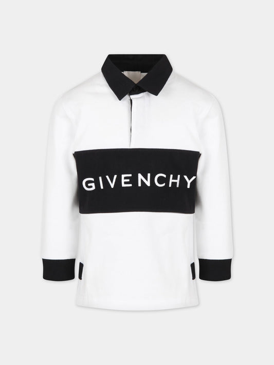 Polo bianca per bambino con logo,Givenchy Kids,H25420 10P