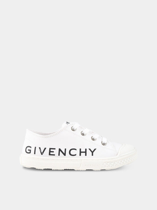 Sneakers bianche per bambini con logo nero,Givenchy Kids,H29085 10P