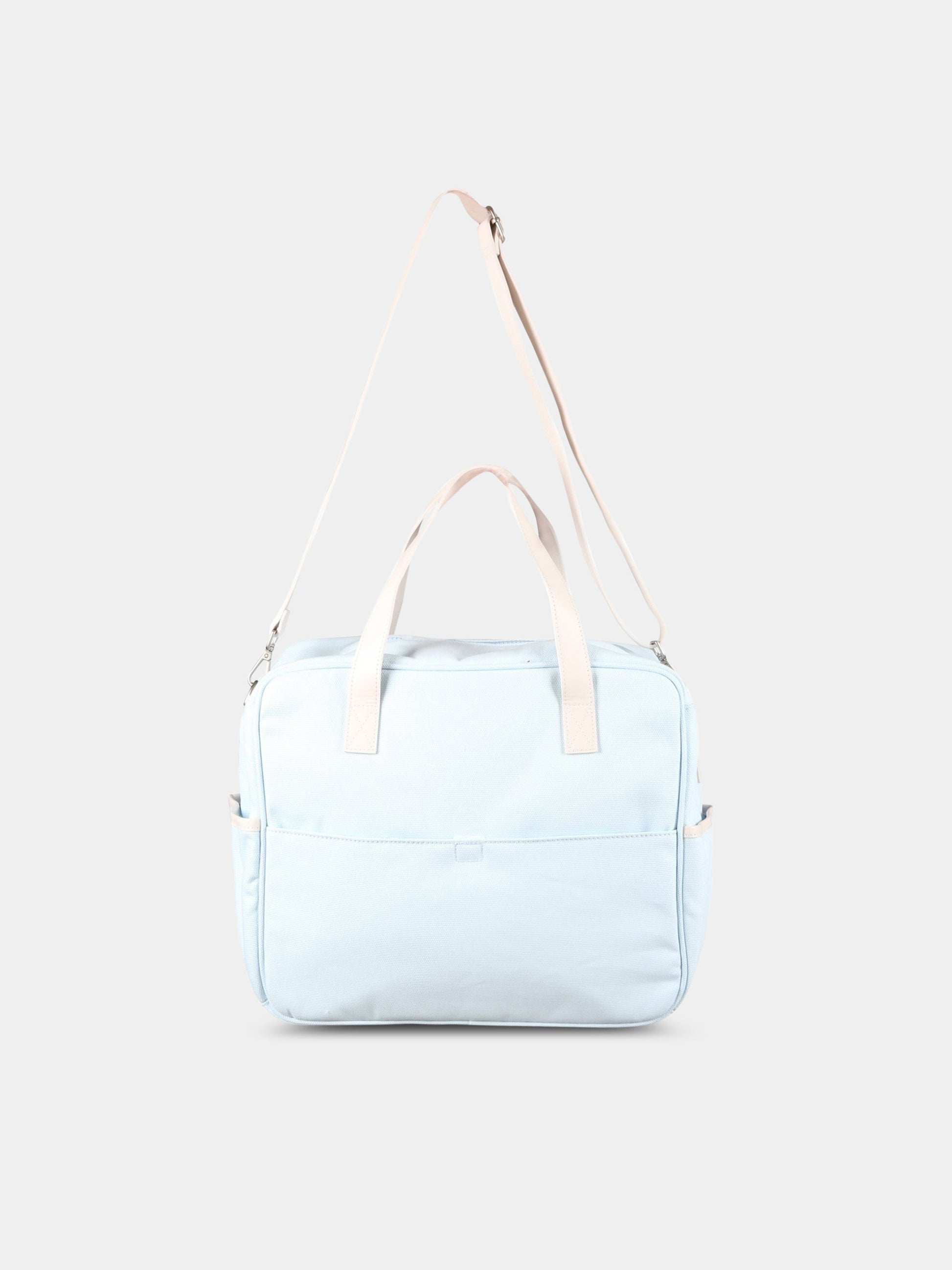 Borsa-mamma celeste per neonato con logo avorio,Kenzo Kids,K90094 78B