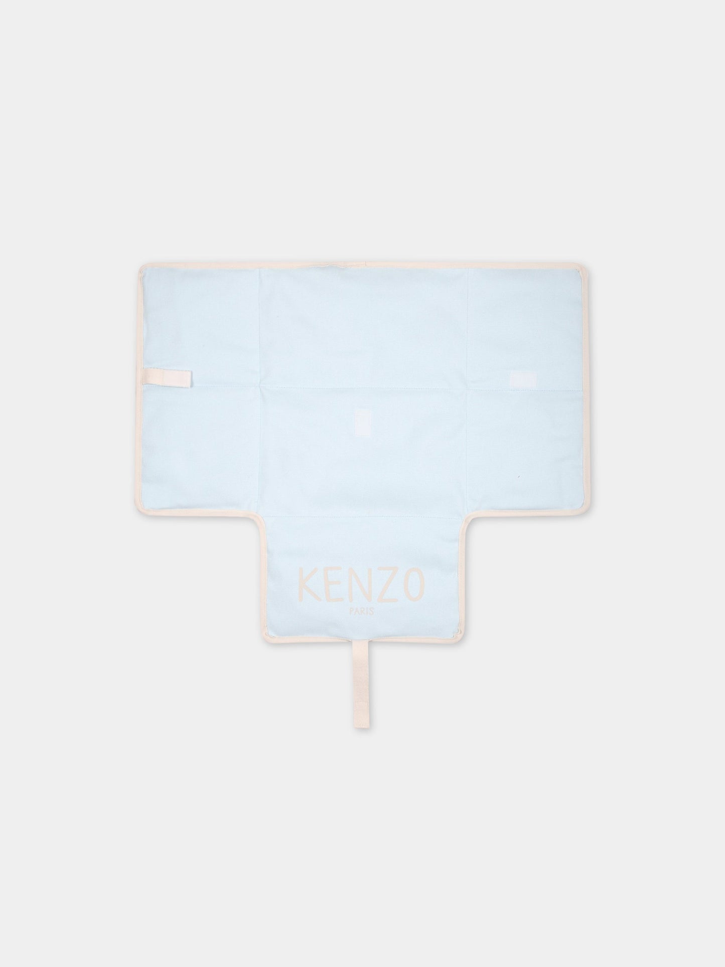 Borsa-mamma celeste per neonato con logo avorio,Kenzo Kids,K90094 78B