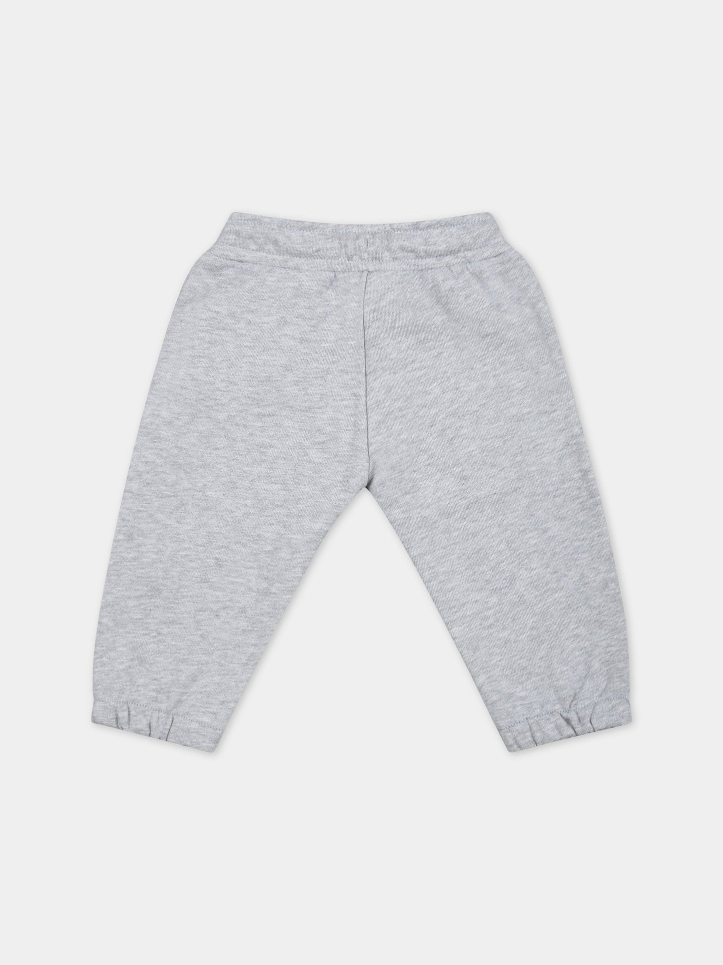 Pantaloni grigi da tuta per neonata con logo multicolor,Kenzo Kids,K04214 A41