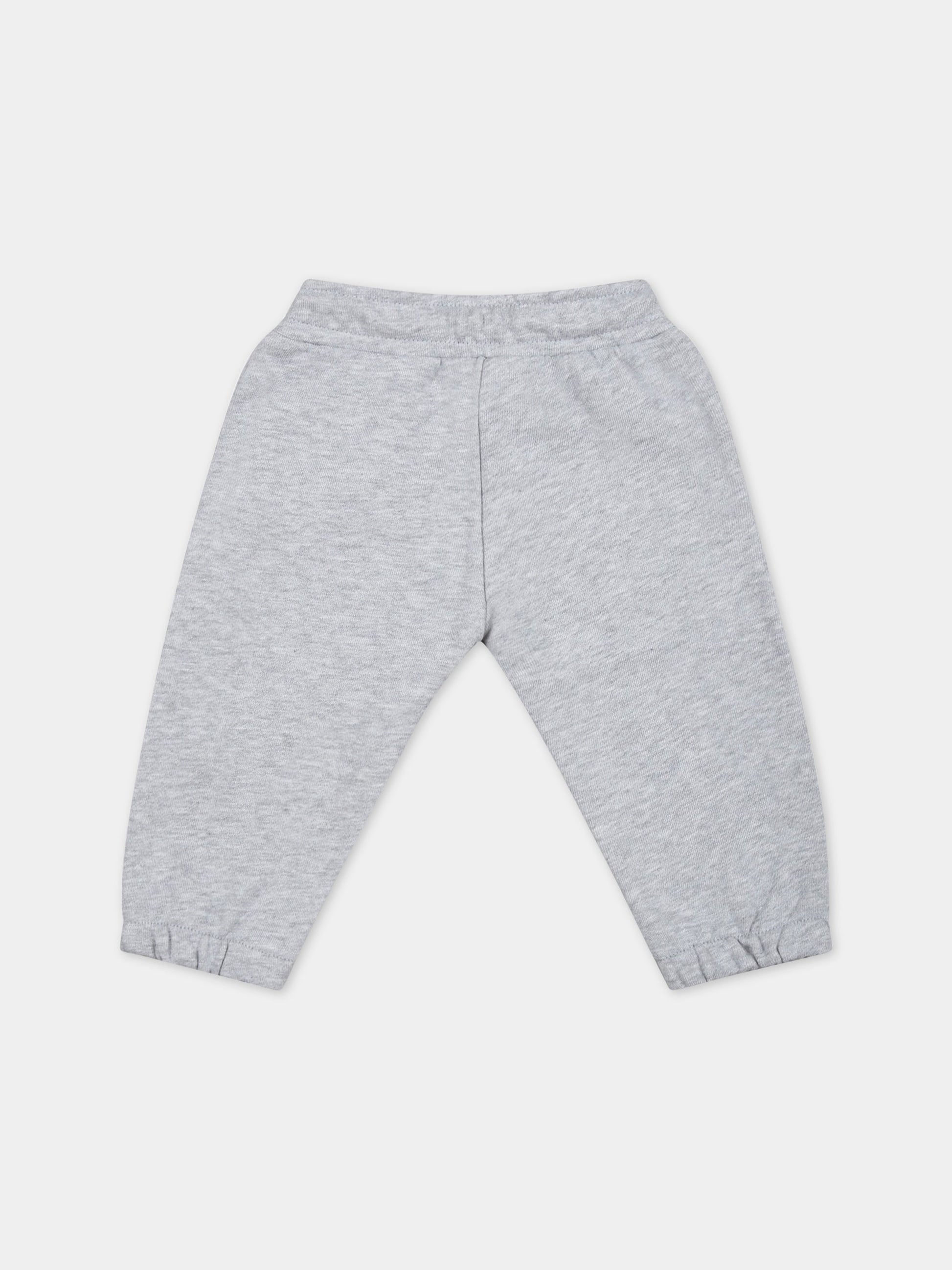 Pantaloni grigi da tuta per neonata con logo multicolor,Kenzo Kids,K04214 A41