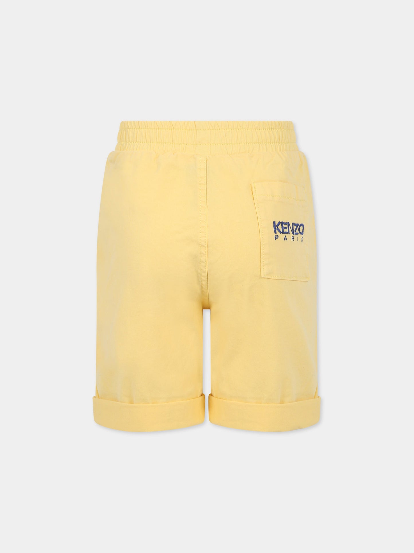 Shorts giallo per bambino con logo,Kenzo Kids,K24298 524