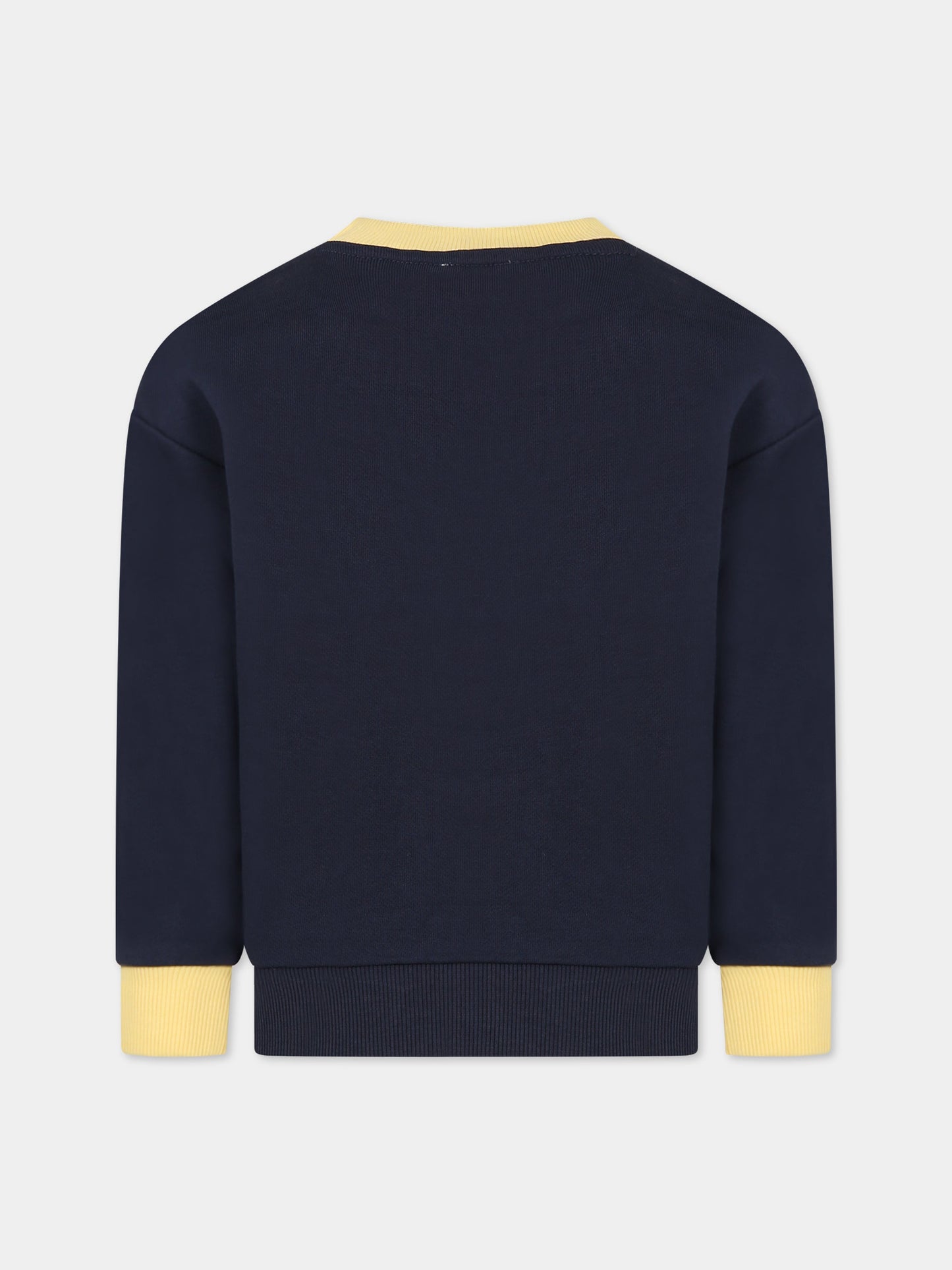 Felpa blu per bambino con Kotora e logo,Kenzo Kids,K25793 857