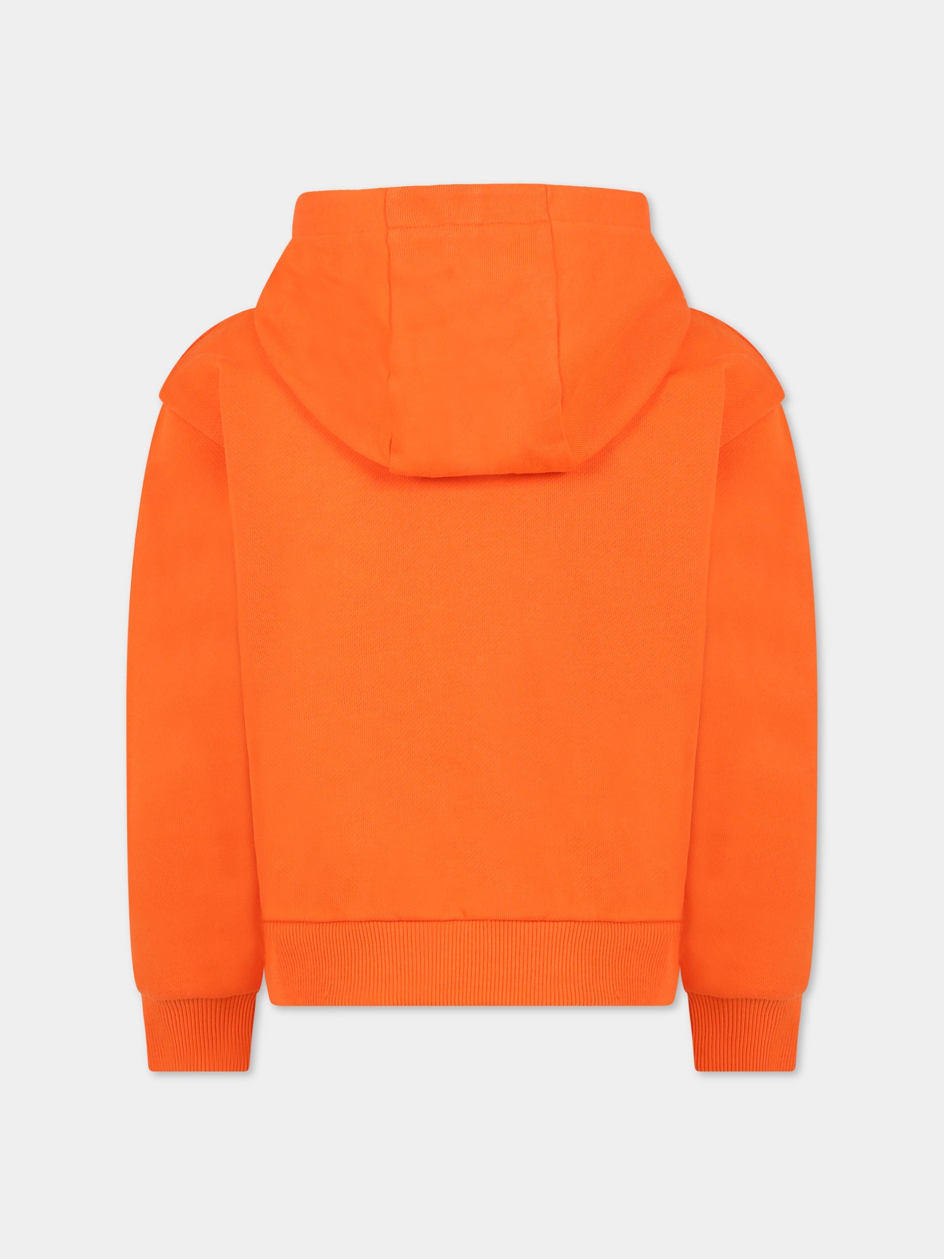 Felpa arancione per bambino con tigre e logo,Kenzo Kids,K25771 420