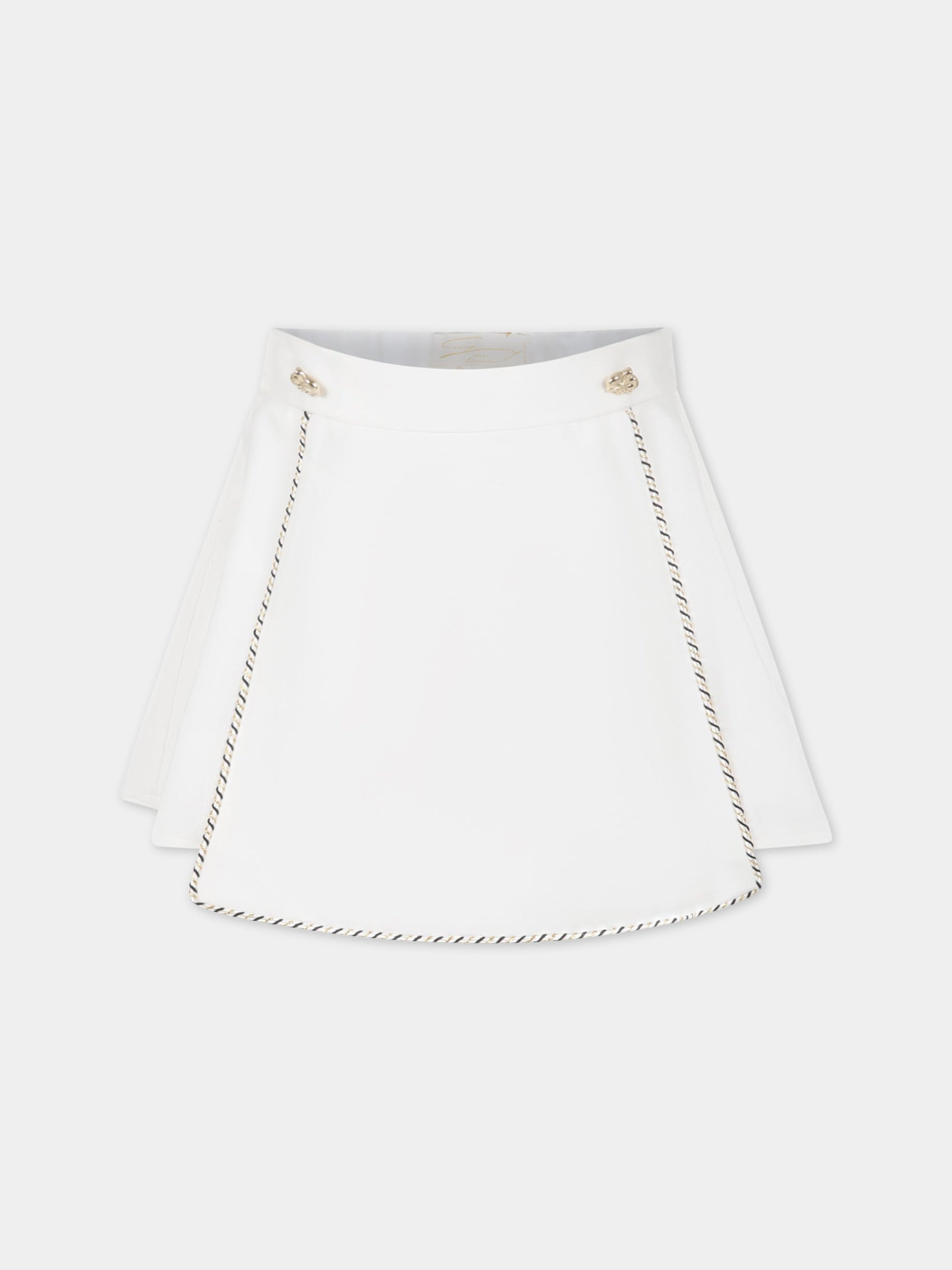 Gonna bianca per bambina con patch,Genny,GFGO001 TV658 B001