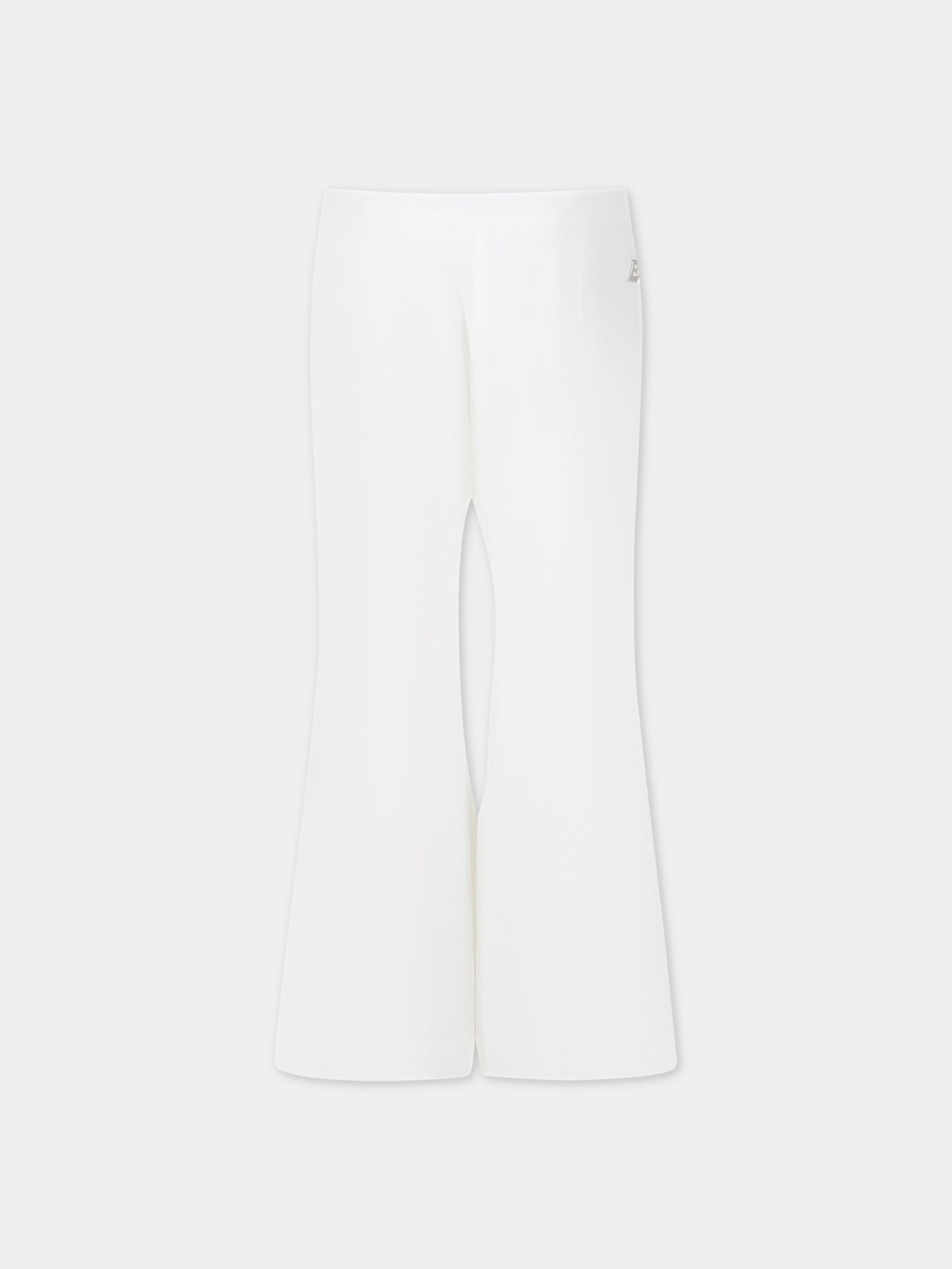 Pantaloni bianchi per bambina con logo,Ermanno Scervino Junior,SFPA054 GA39 0005