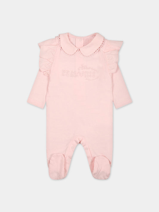 Tutina rosaa per neonata con logo,Ermanno Scervino Junior,SNTU003C JE199 C001