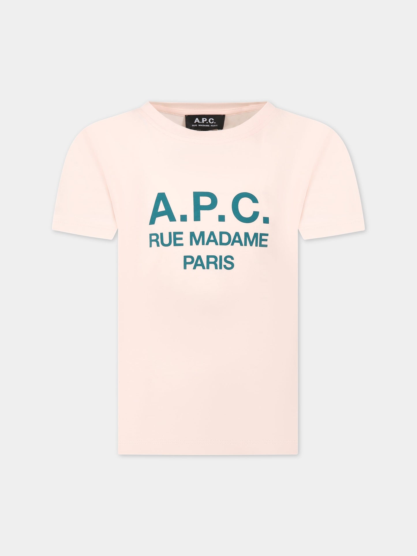 Pink t-shirt for girl with logo,A.p.c.,COEZE E26139FAB