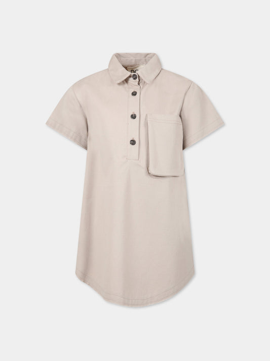Vestito beige per bambina con logo,Douuod Kids,DS1A81 G0073 114
