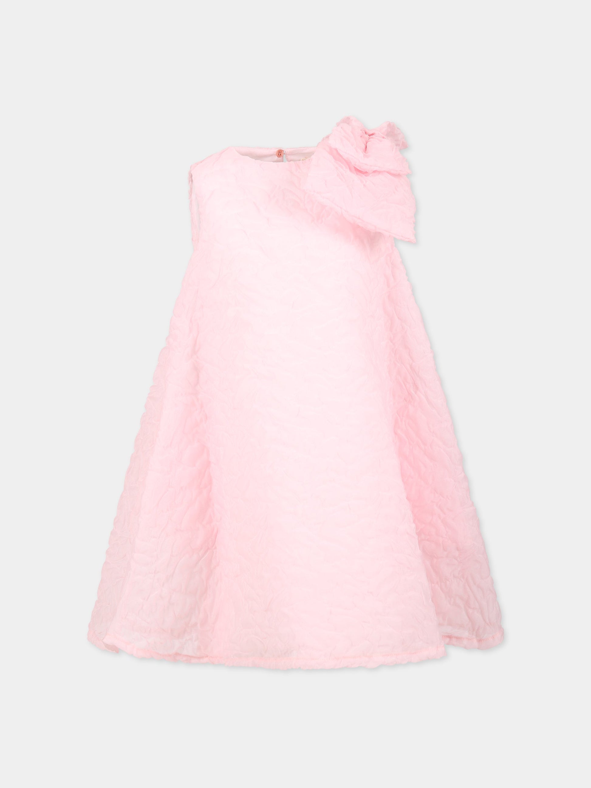 Vestito rosa per bambina con fiocco,Douuod Kids,DS1A92 U0073 511