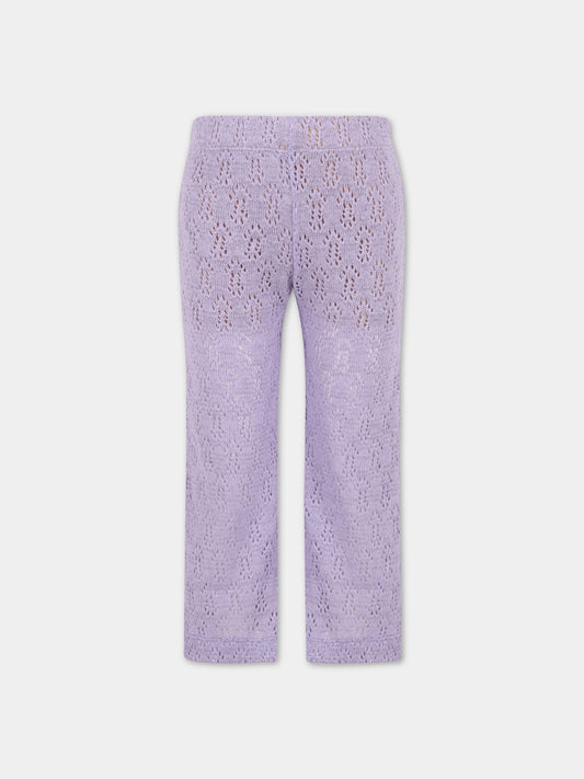 Pantaloni viola per bambina,Caffe' D'orzo,ZS6B30 Q0009 522