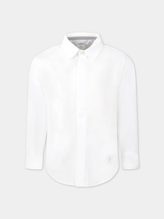 Camicia bianca per bambino con logo,Eleventy,ES5P50 P0013 100