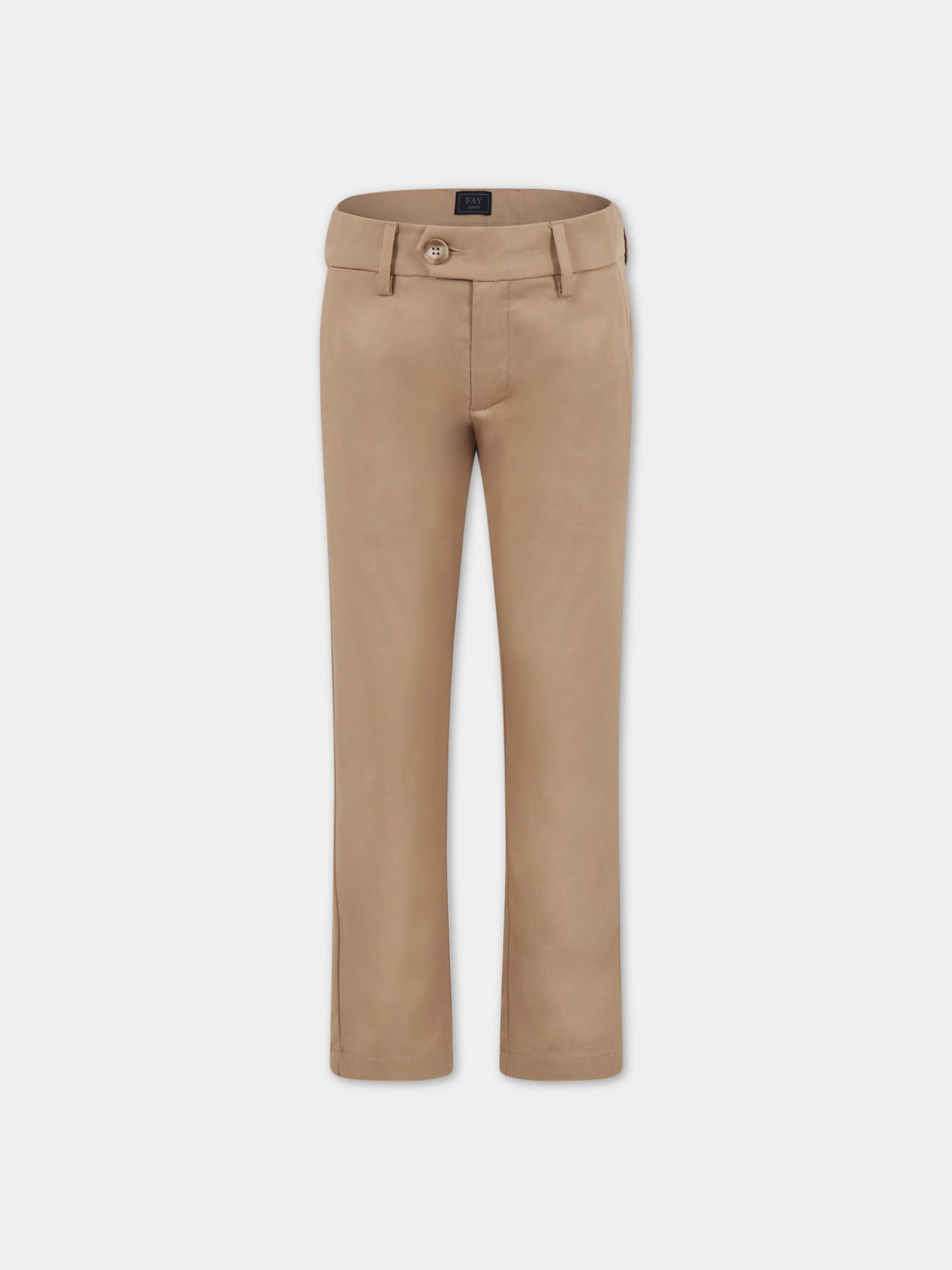 Pantaloni beige per bambino con logo,Fay Kids,FS6P20 G0019 112