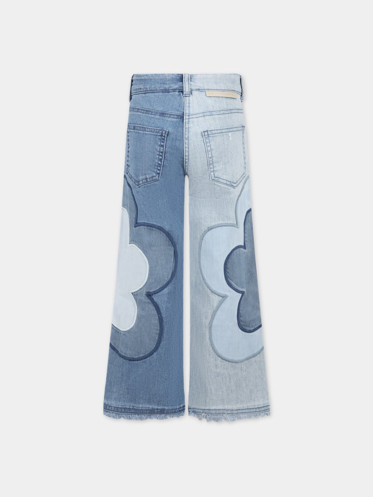 Jeans celesti per bambina con fiori,Stella Mccartney Kids,TS6B30 Z0153 999