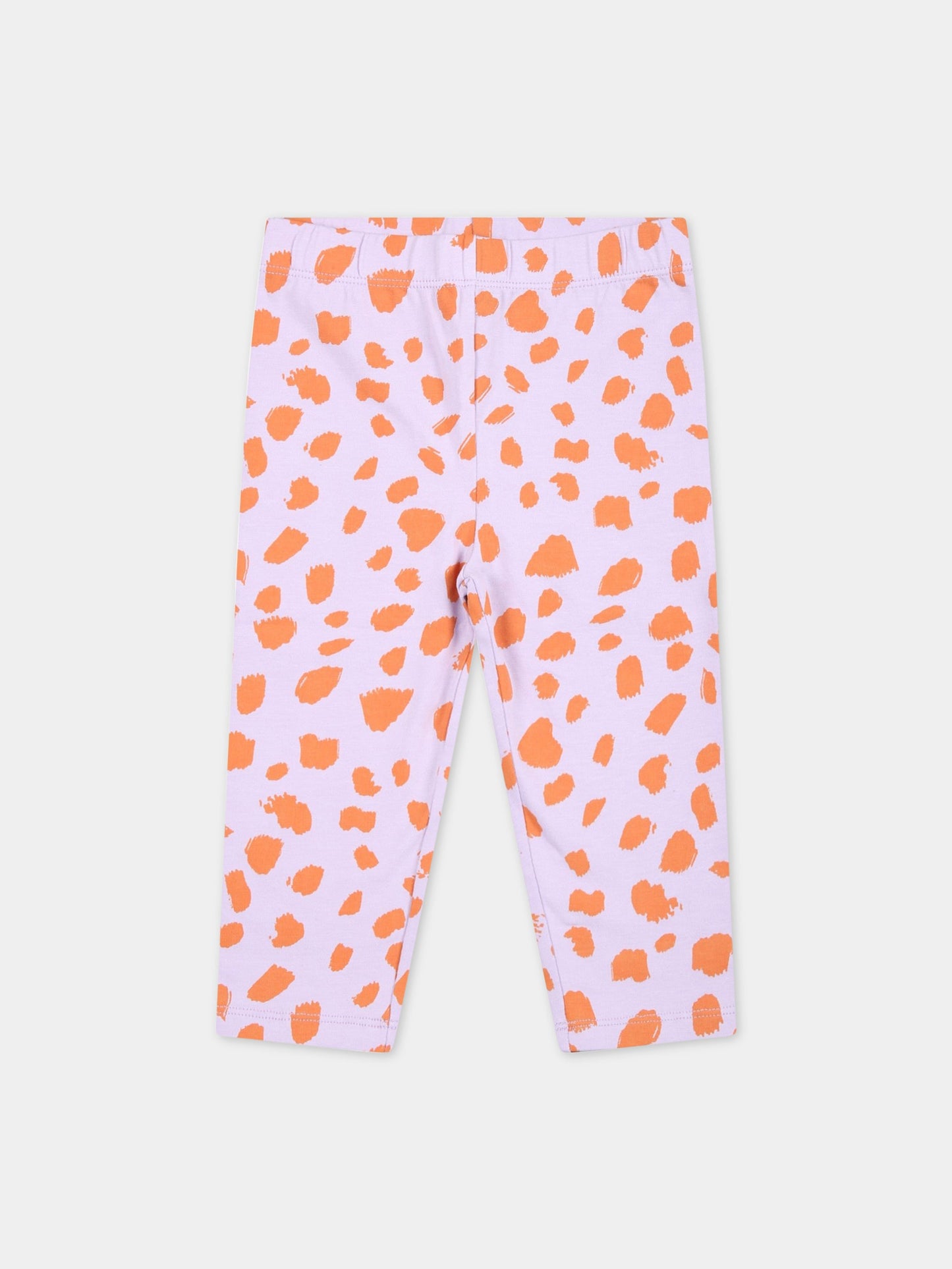 Leggings viola per neonata con stampa animalier,Stella Mccartney Kids,TS6200 Z1216 517AR