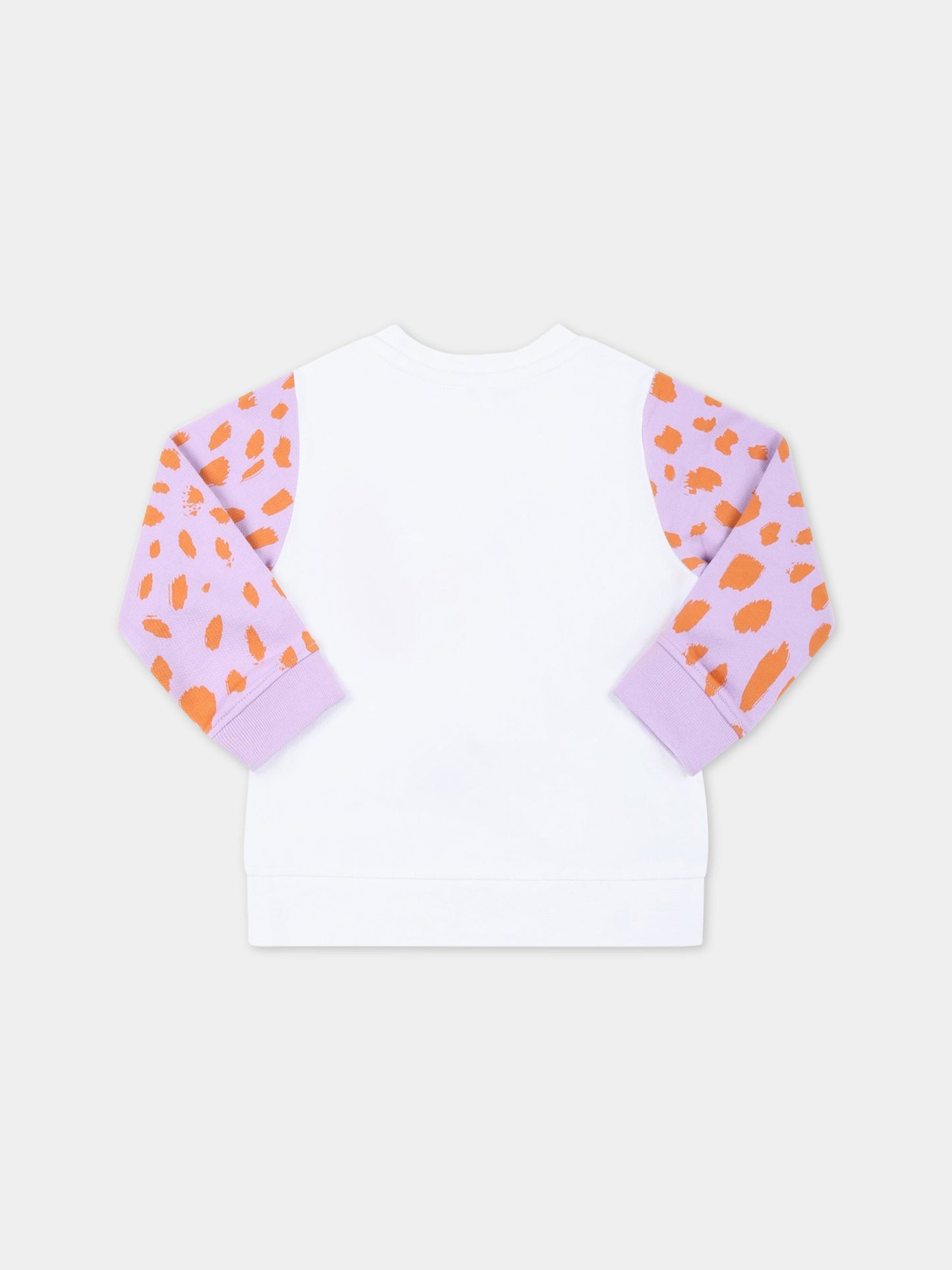 Felpa bianca per neonata con tigre e dettagli animalier,Stella Mccartney Kids,TS4060 Z0169 100