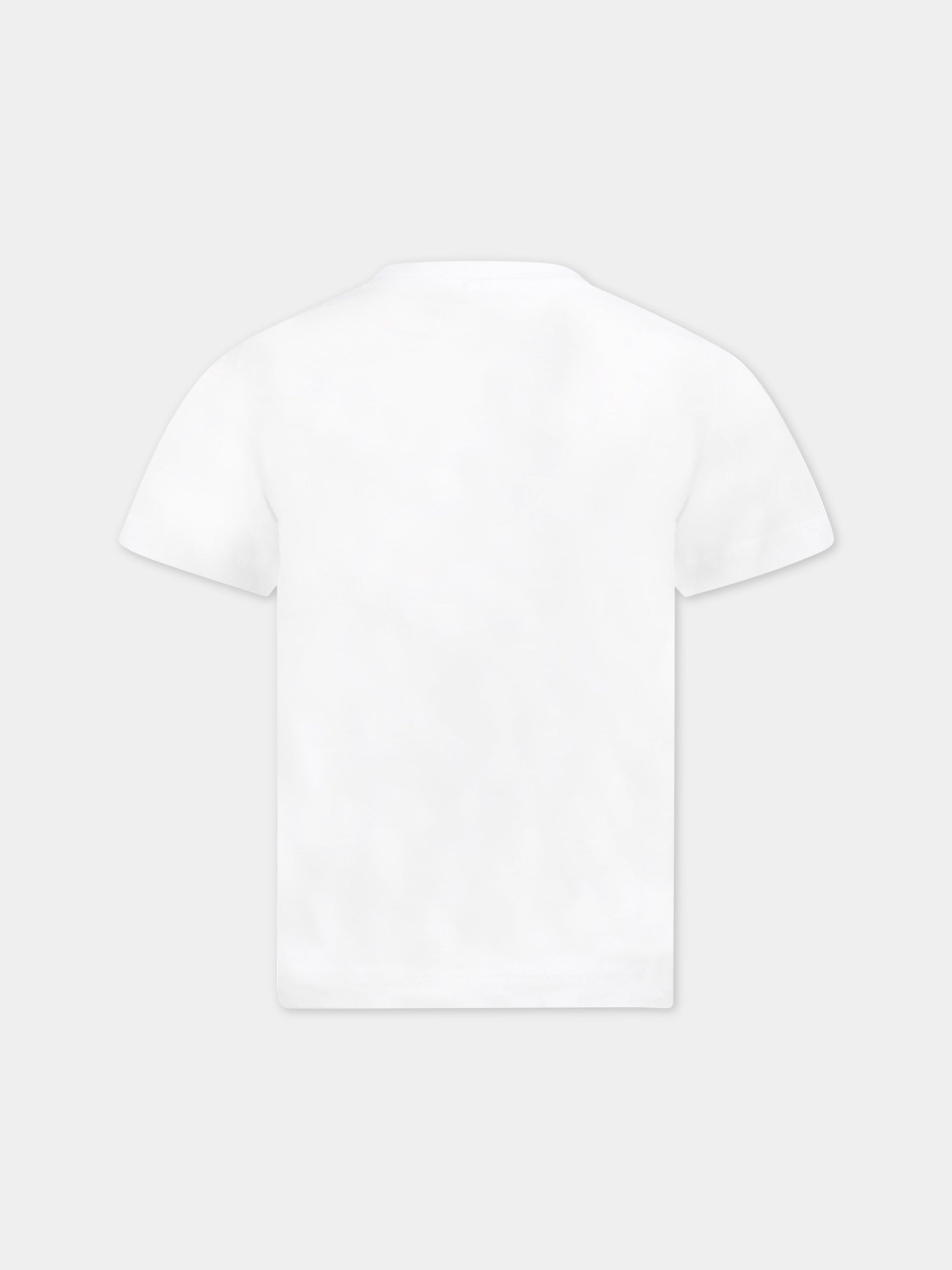 T-shirt bianca per bambino con scimpanzé,Stella Mccartney Kids,TS8S31 Z0434 100